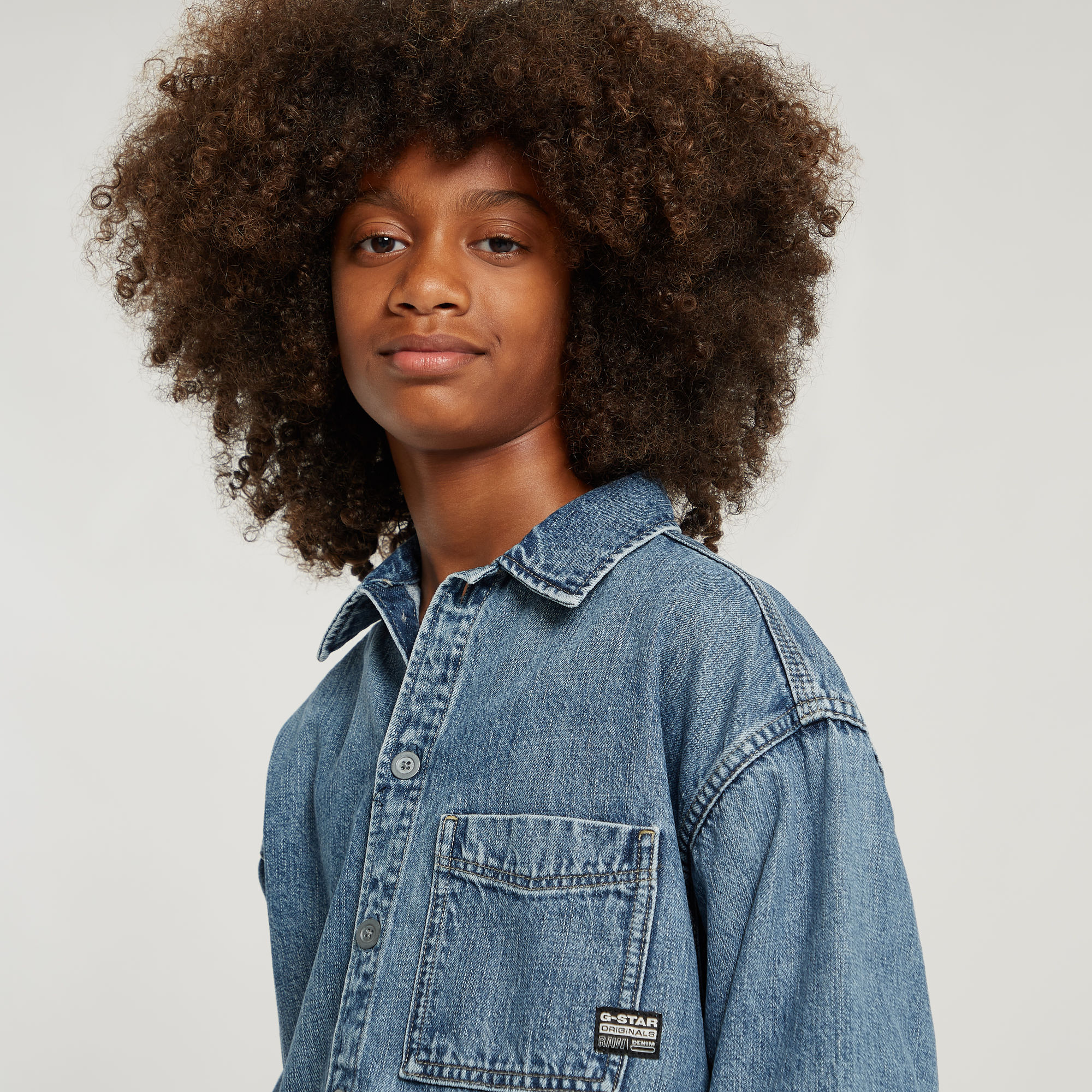 G-Star RAW Jongens Boxy Fit Shirt Midden blauw jongens