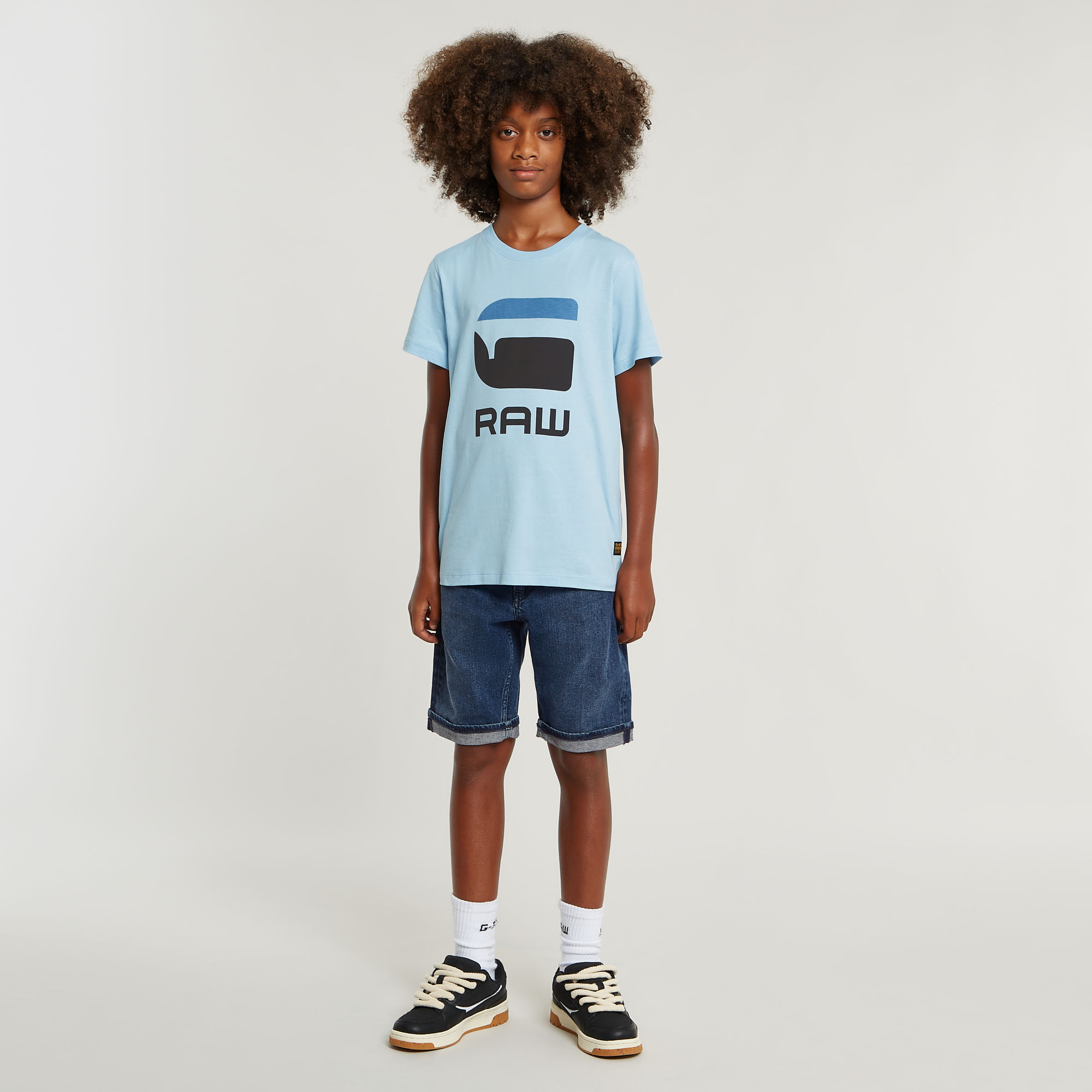 G-Star RAW Jongens T-Shirt Regular Lichtblauw jongens
