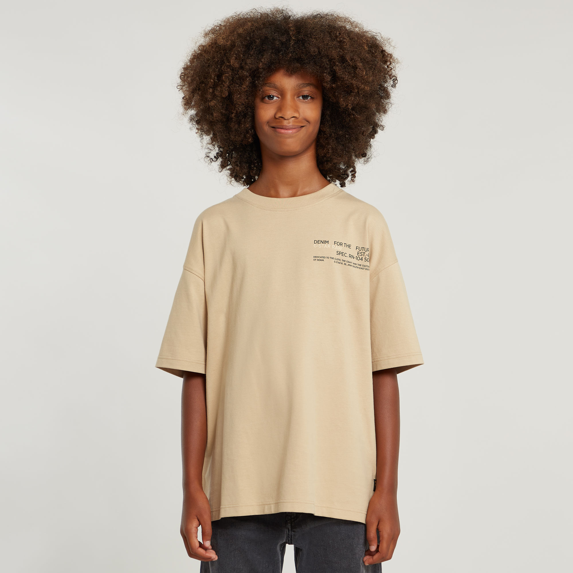 G-Star RAW Jongens T-Shirt Boxy Beige jongens
