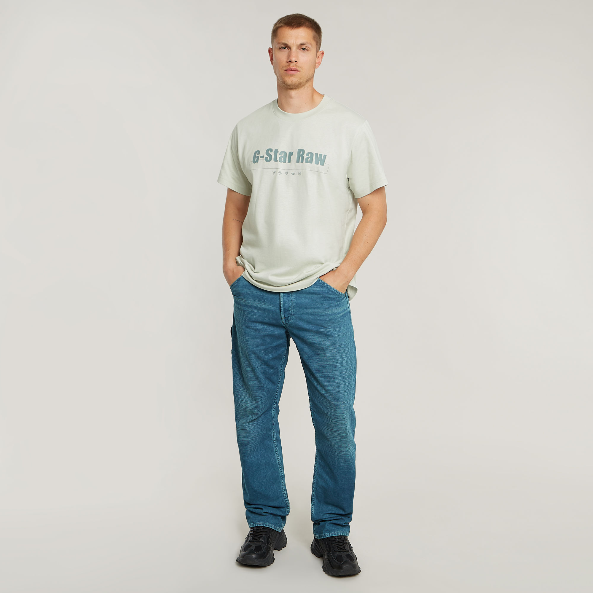 G-Star RAW Symbols Print Loose T-Shirt Grijs Heren