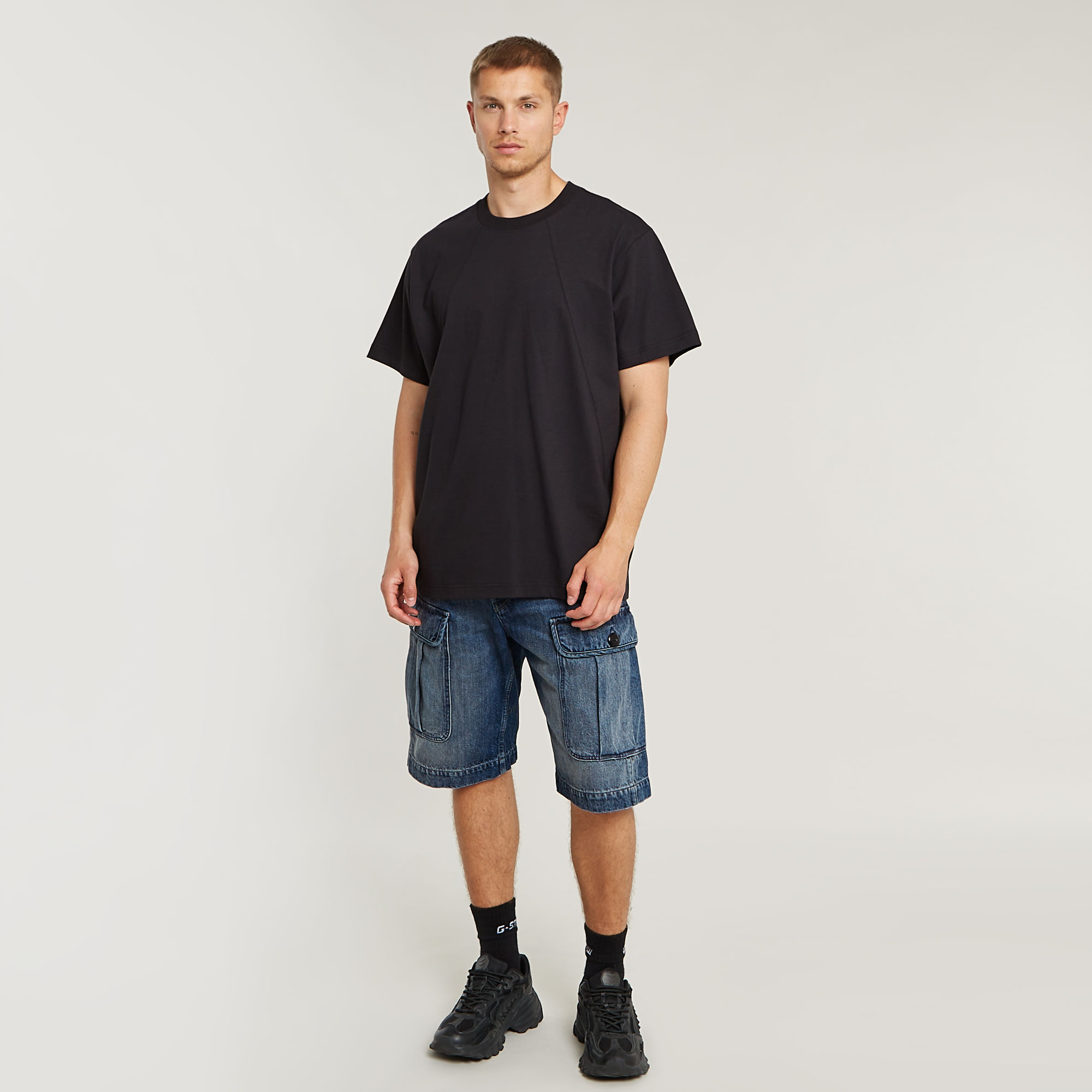 G-Star RAW Seam Detail Loose T-Shirt Zwart Heren