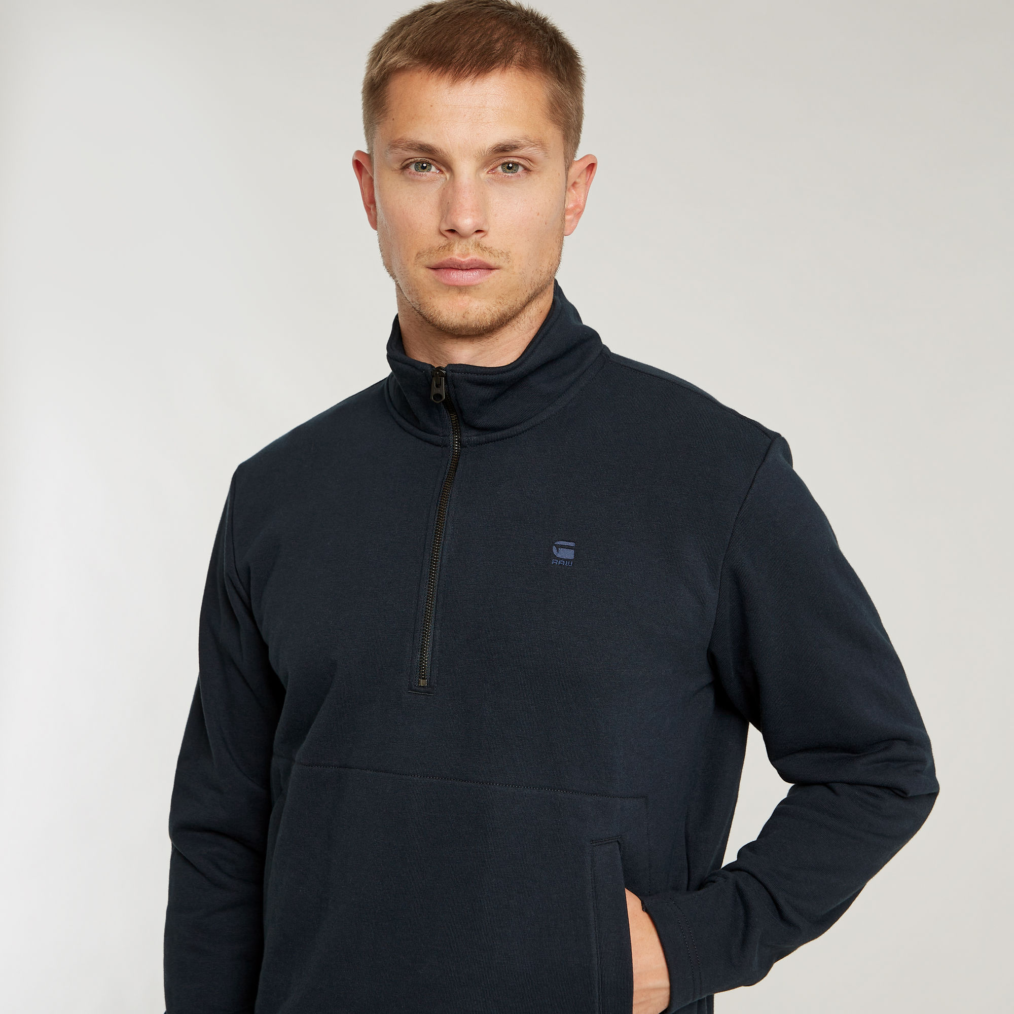 G-Star RAW Nifous Half Zip Sweater Donkerblauw Heren