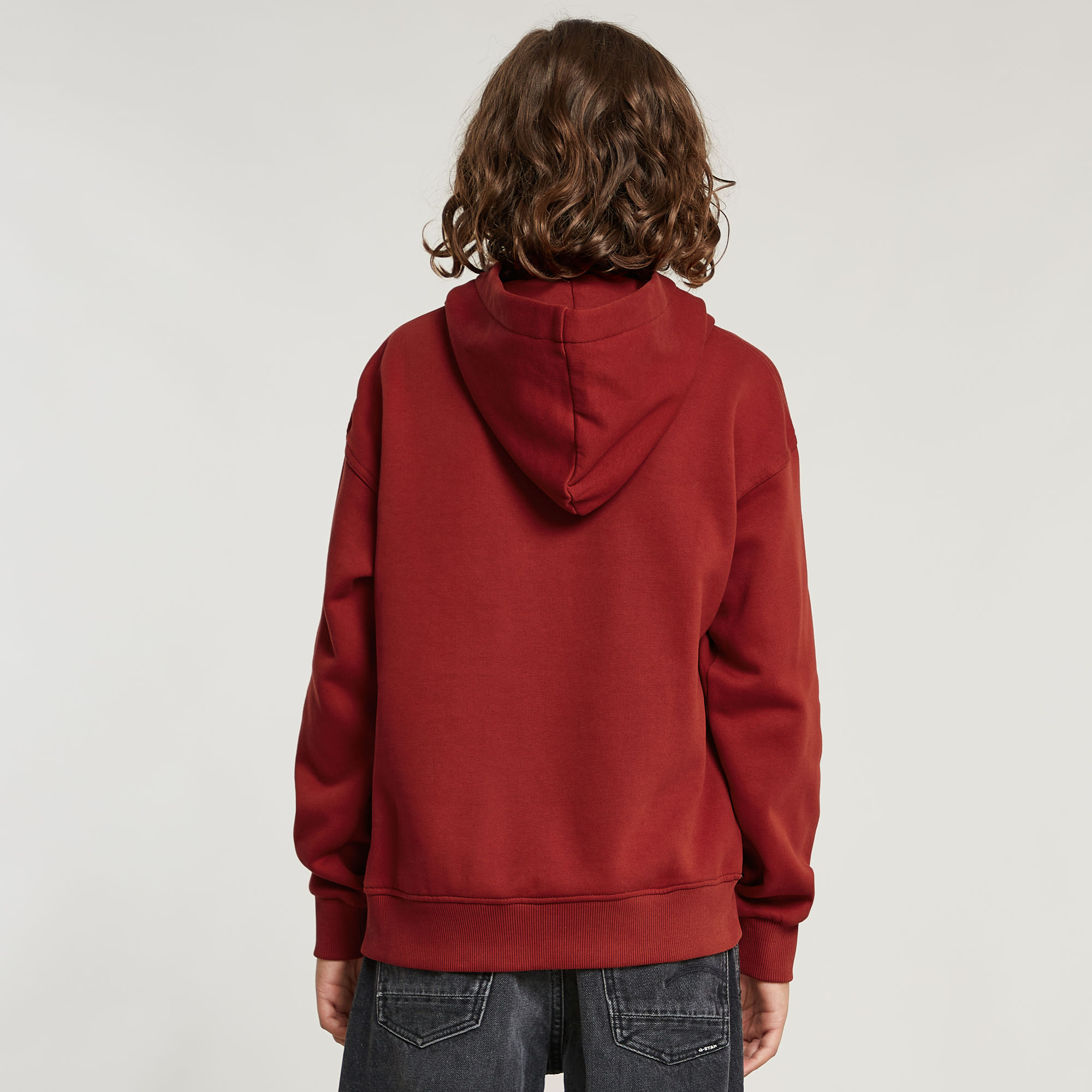 G-Star RAW Jongens Hoodie Loose Brushed Rood jongens