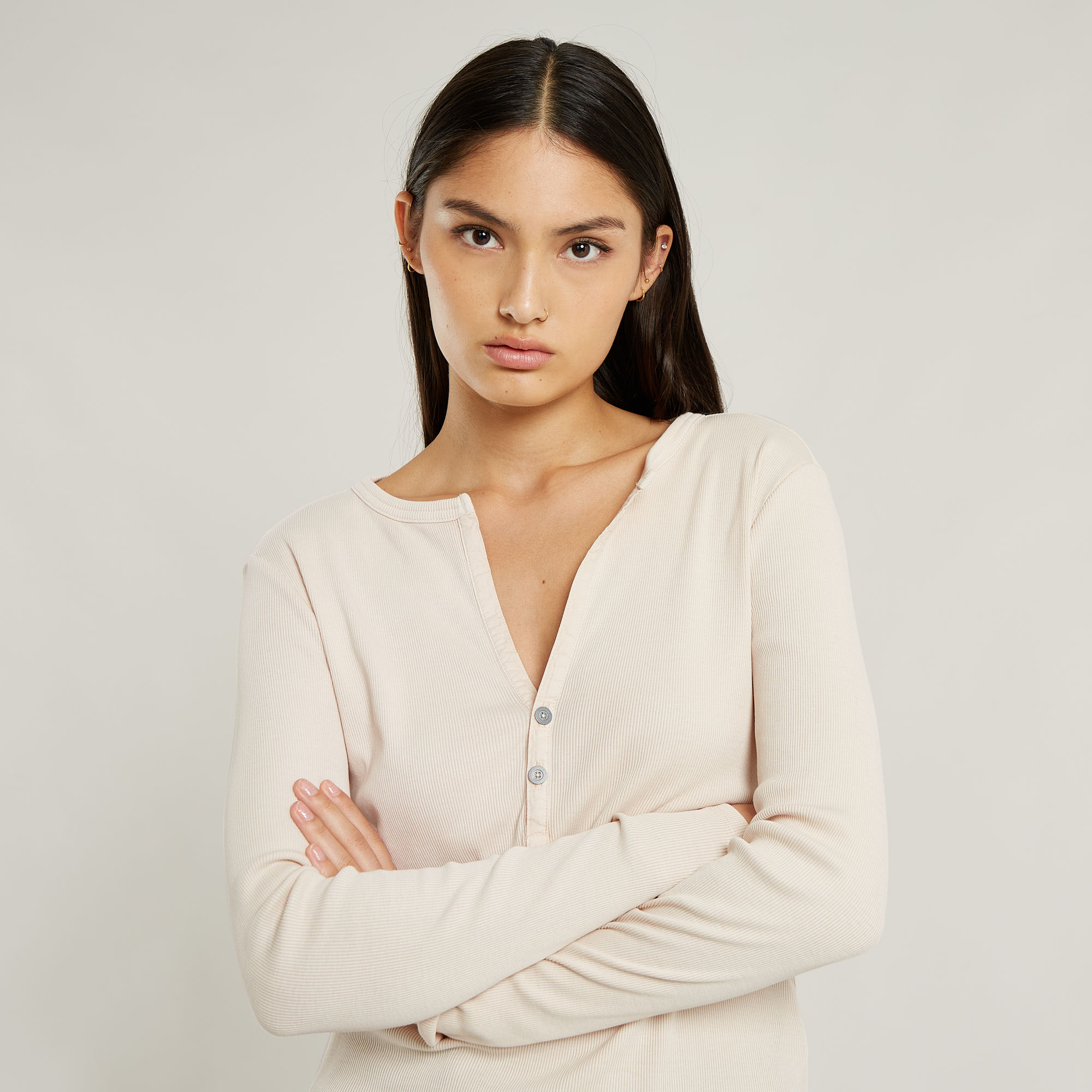 G-Star RAW Deep V-Hals Slim Top Roze Dames