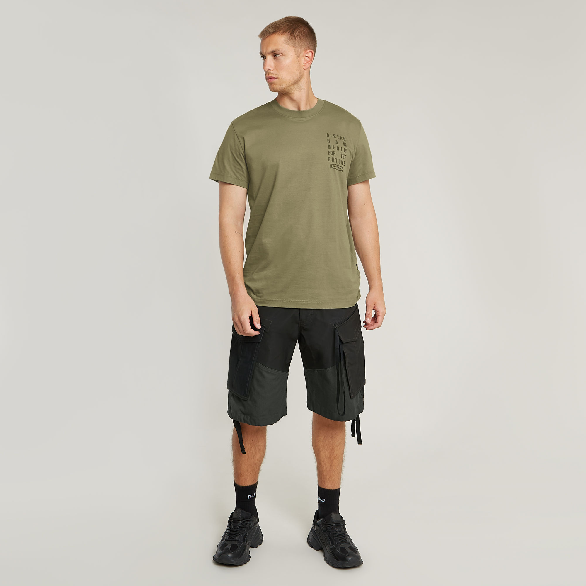 G-Star RAW Text Chest T-Shirt Groen Heren