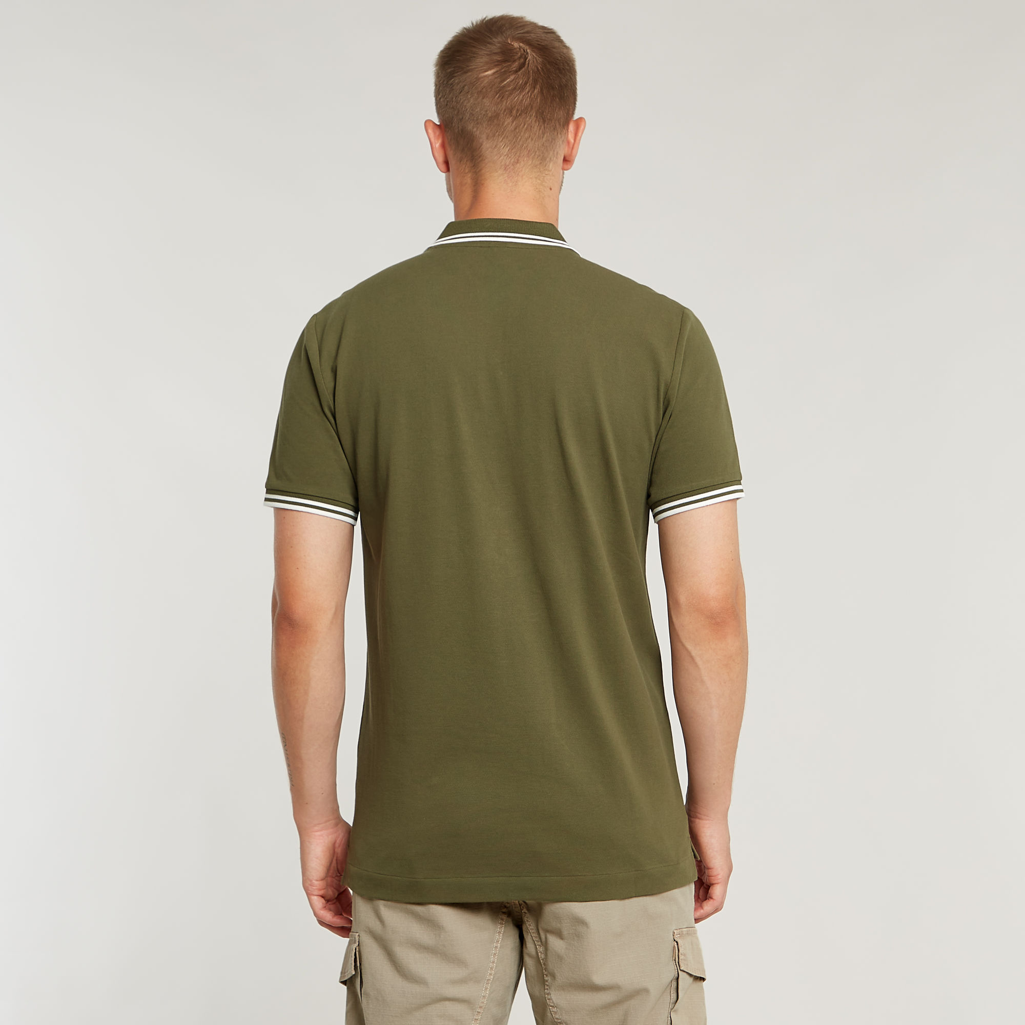 G-Star RAW Dunda Slim Stripe Polo Groen Heren