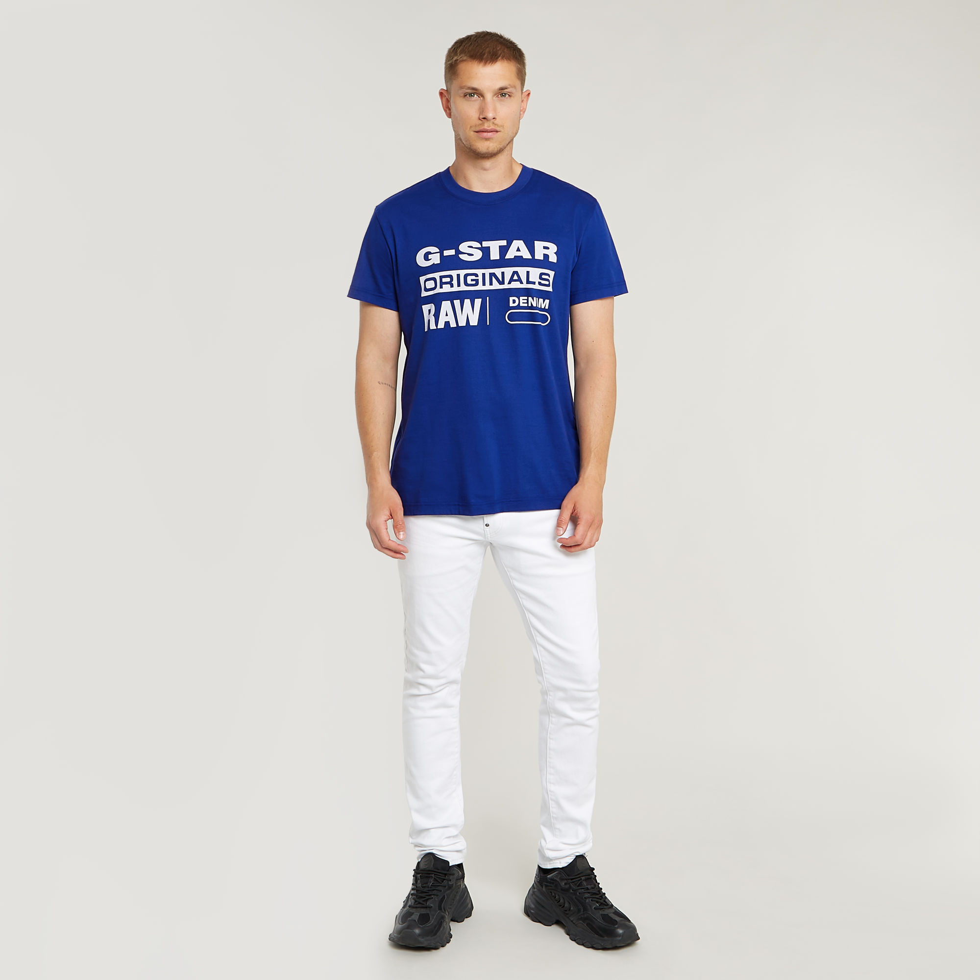 G-Star RAW Originals T-Shirt Midden blauw Heren