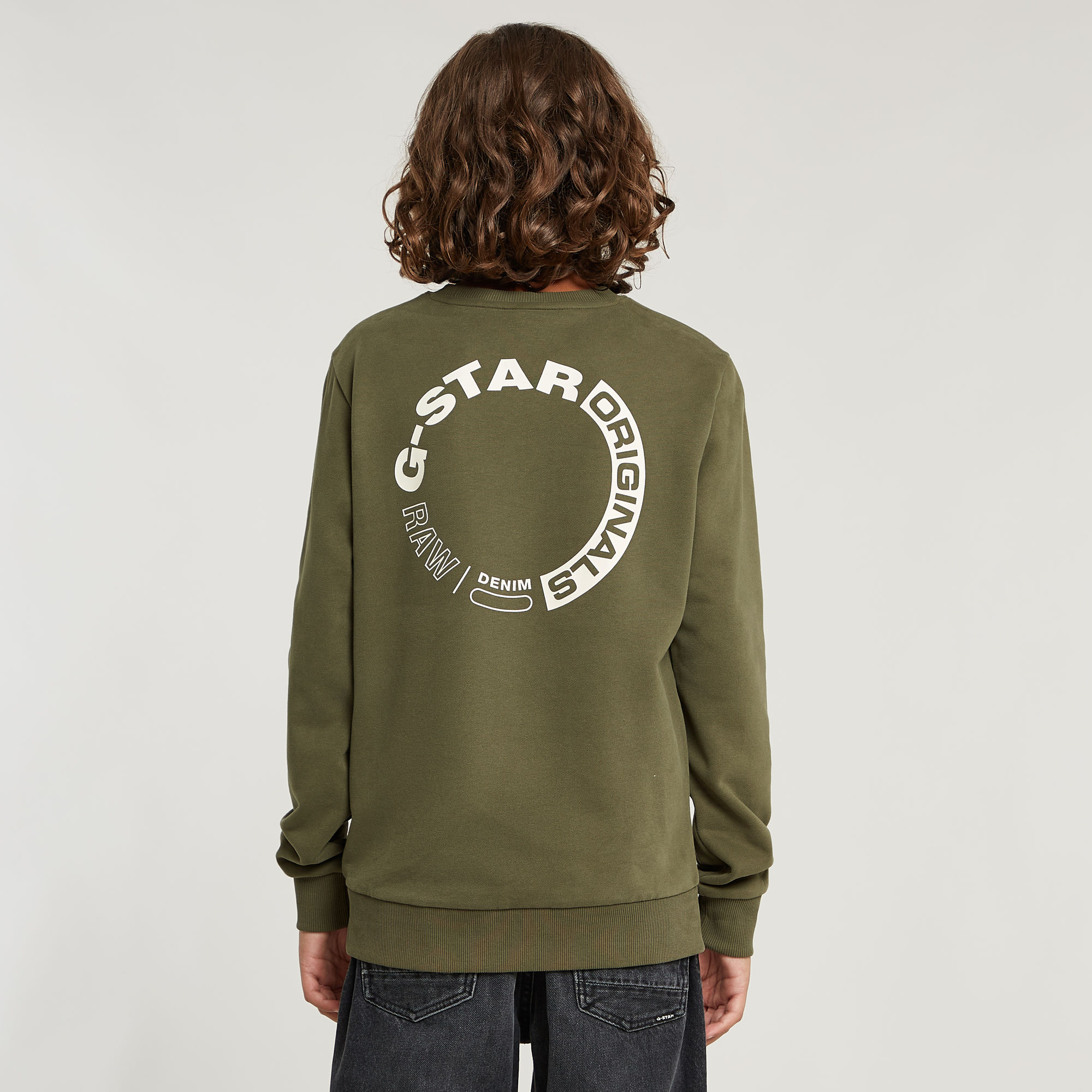 G-Star RAW Jongens Sweater Unbrushed Groen jongens