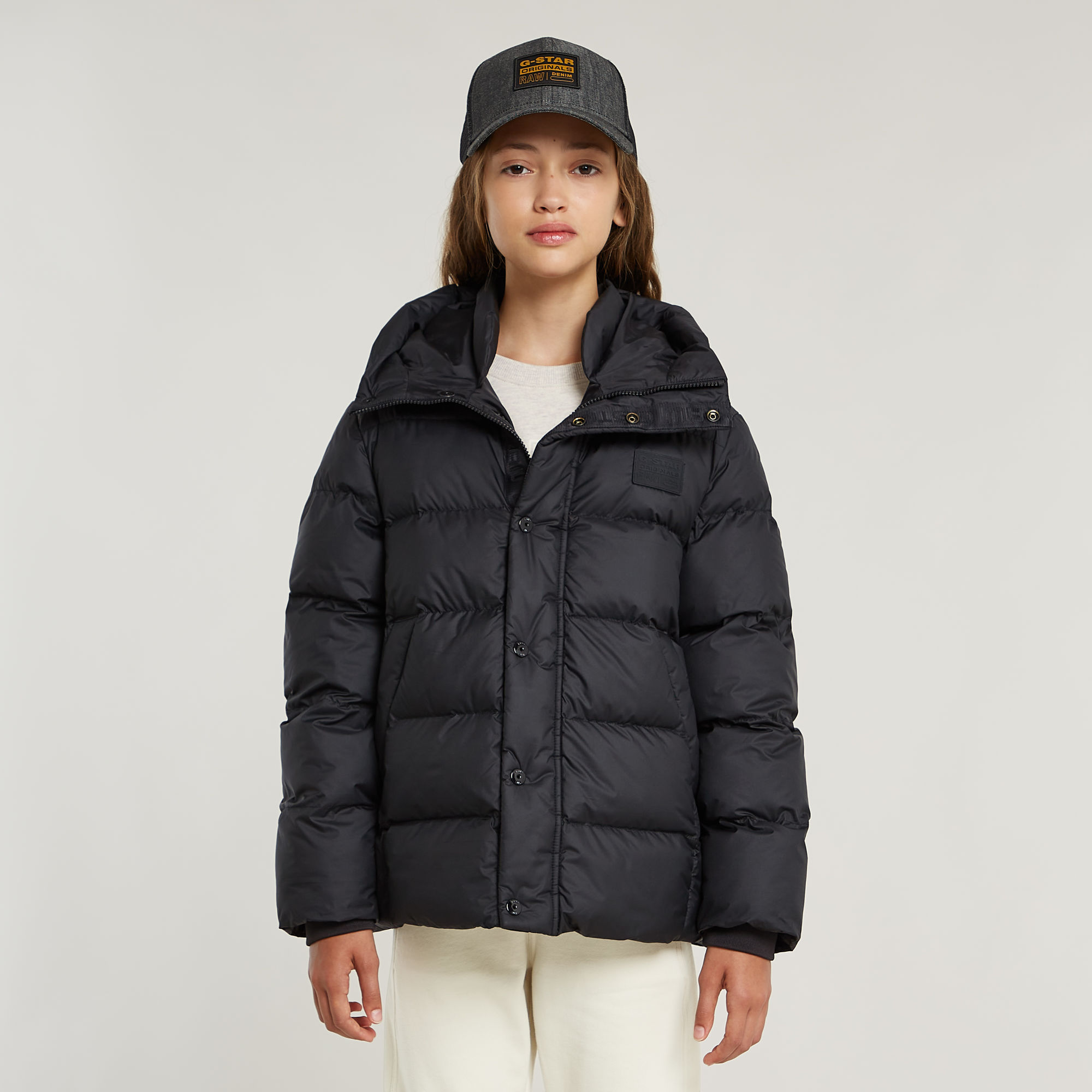 G-Star RAW Meisjes Whistler Kort Puffer Jack Zwart meisjes