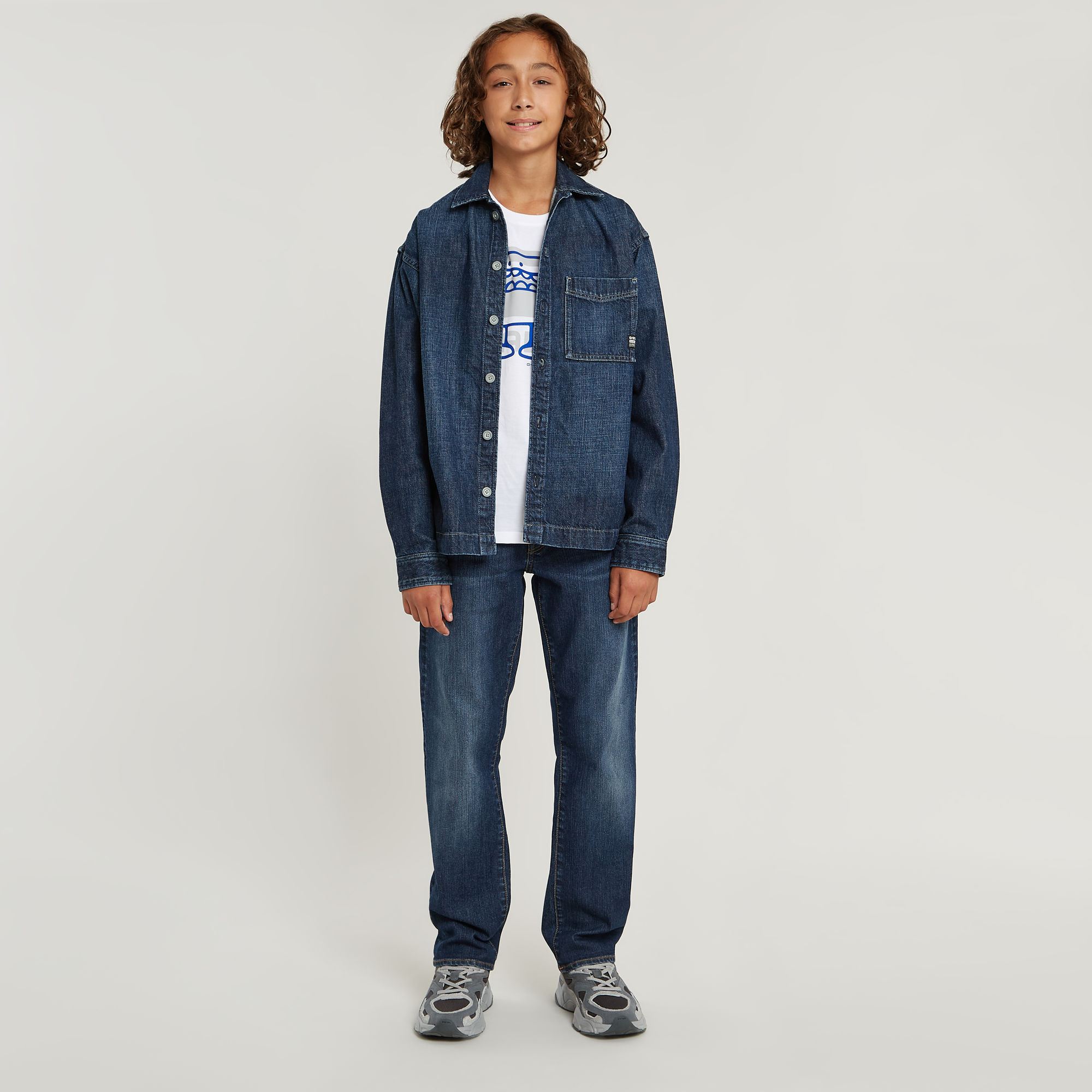 G-Star RAW Jongens Boxy Fit Shirt Donkerblauw jongens