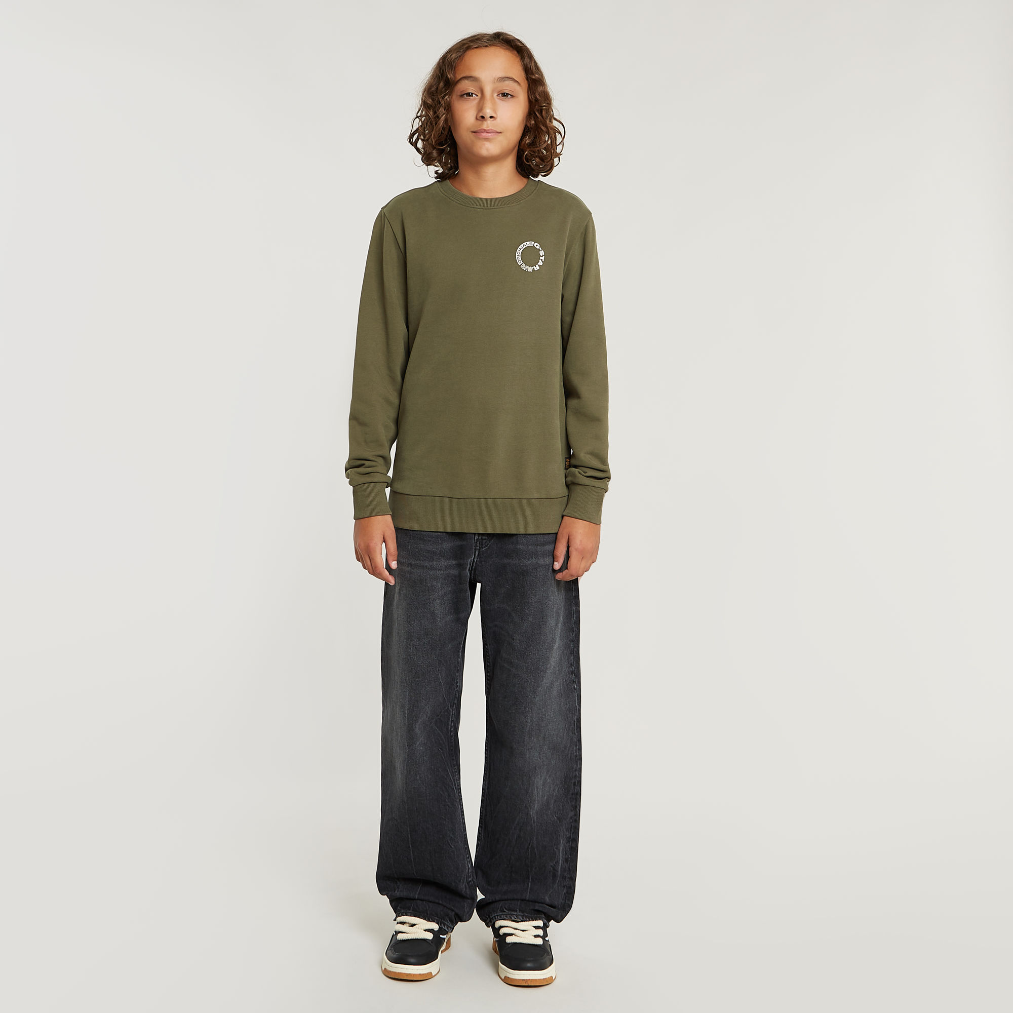 G-Star RAW Jongens Sweater Unbrushed Groen jongens