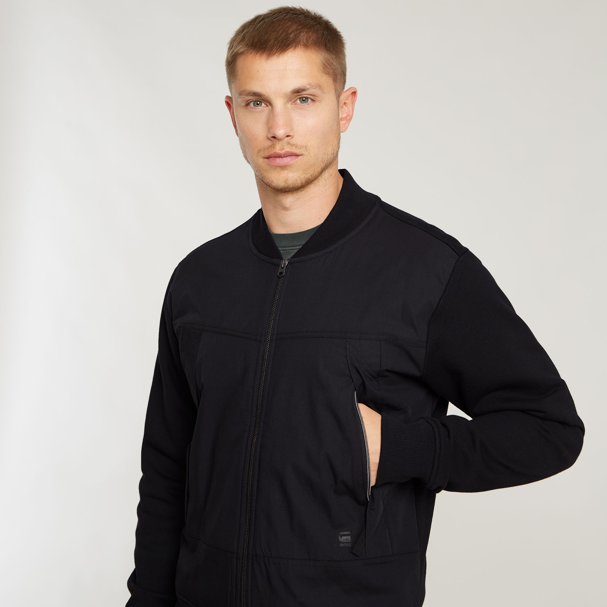G-Star RAW Woven Mix Relaxed Sweater Zwart Heren