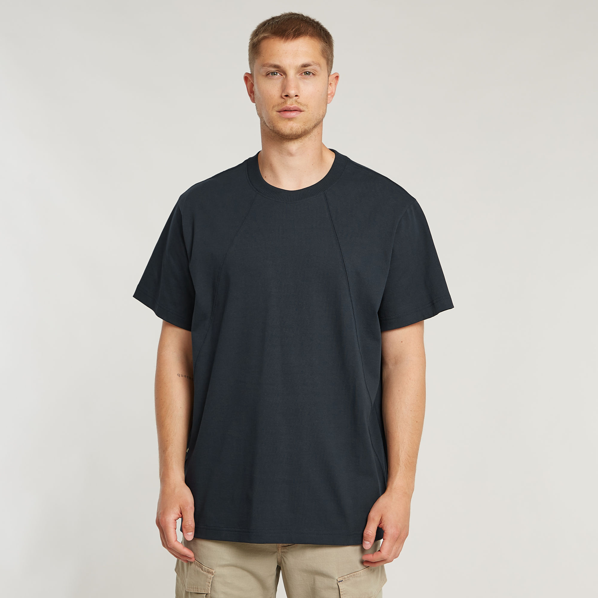 

Seam Detail Loose T-Shirt - Dark blue - Men