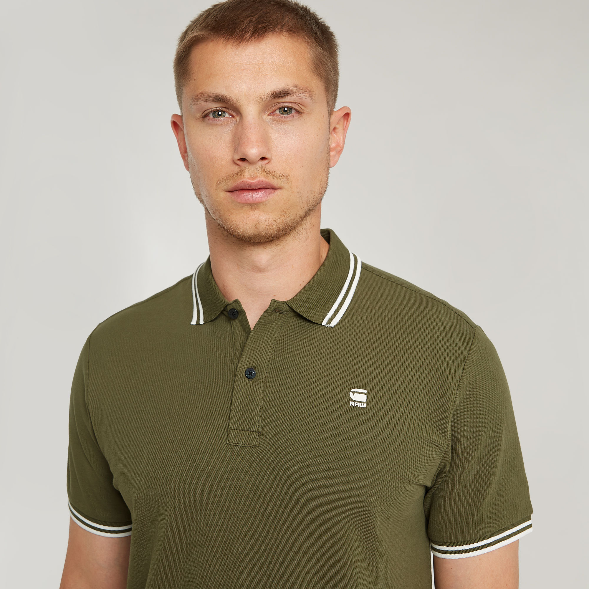 G-Star RAW Dunda Slim Stripe Polo Groen Heren
