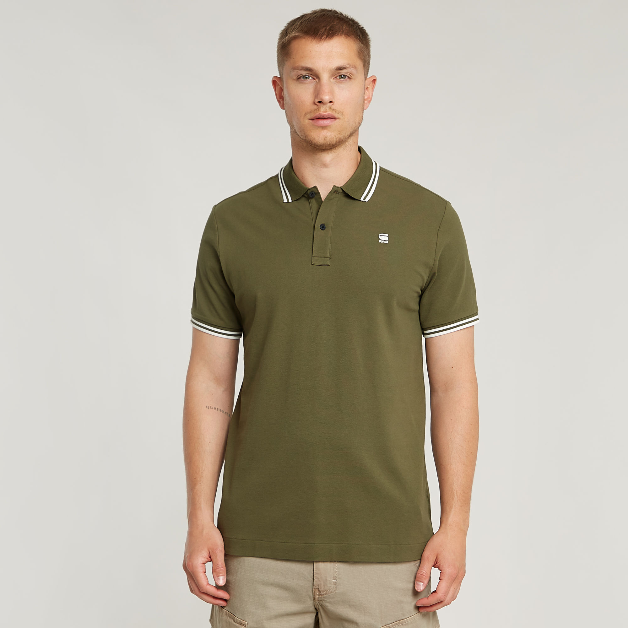 

Dunda Slim Stripe Polo - Green - Men