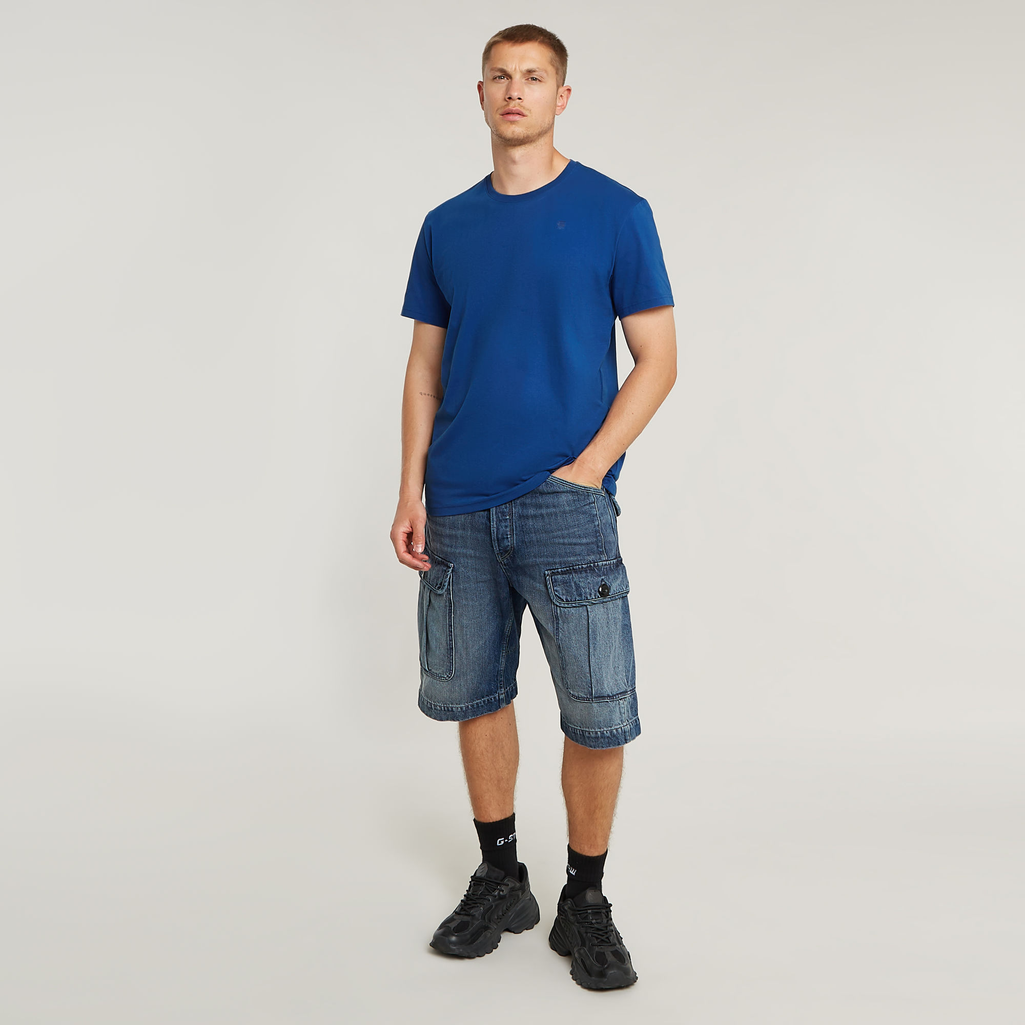 G-Star RAW Base-S T-Shirt Midden blauw Heren