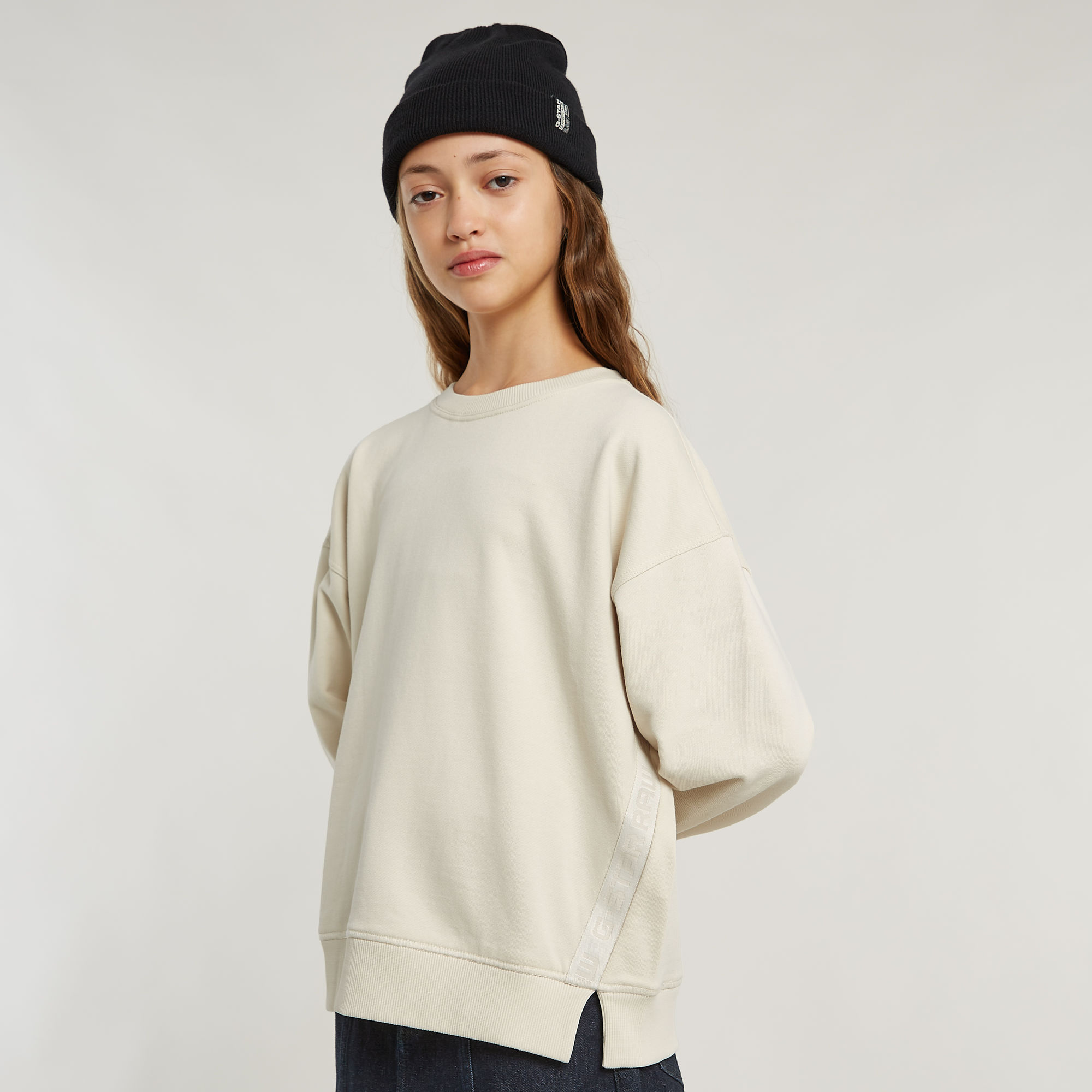 G-Star RAW Meisjes Tape Loose Sweater Wit meisjes