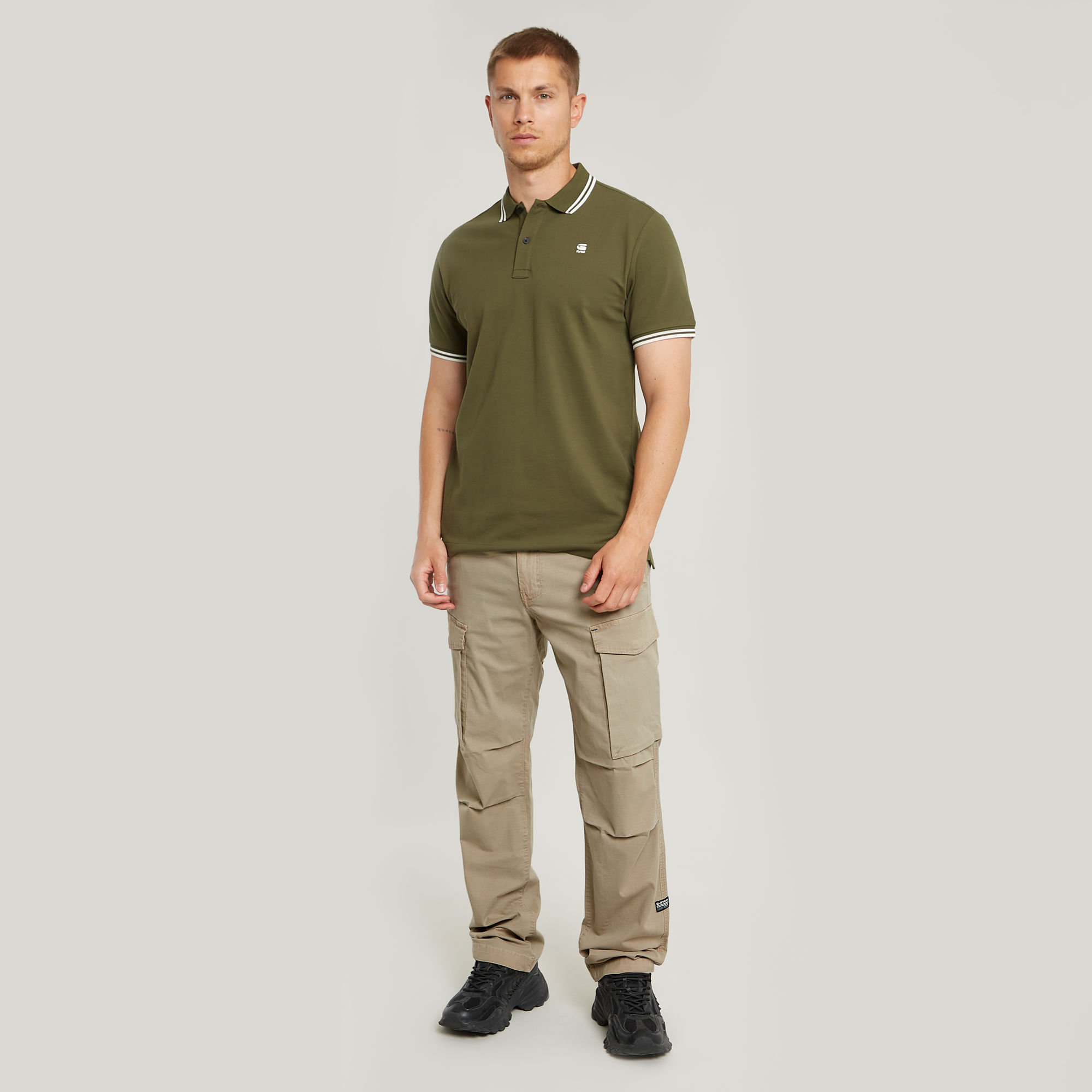 G-Star RAW Dunda Slim Stripe Polo Groen Heren