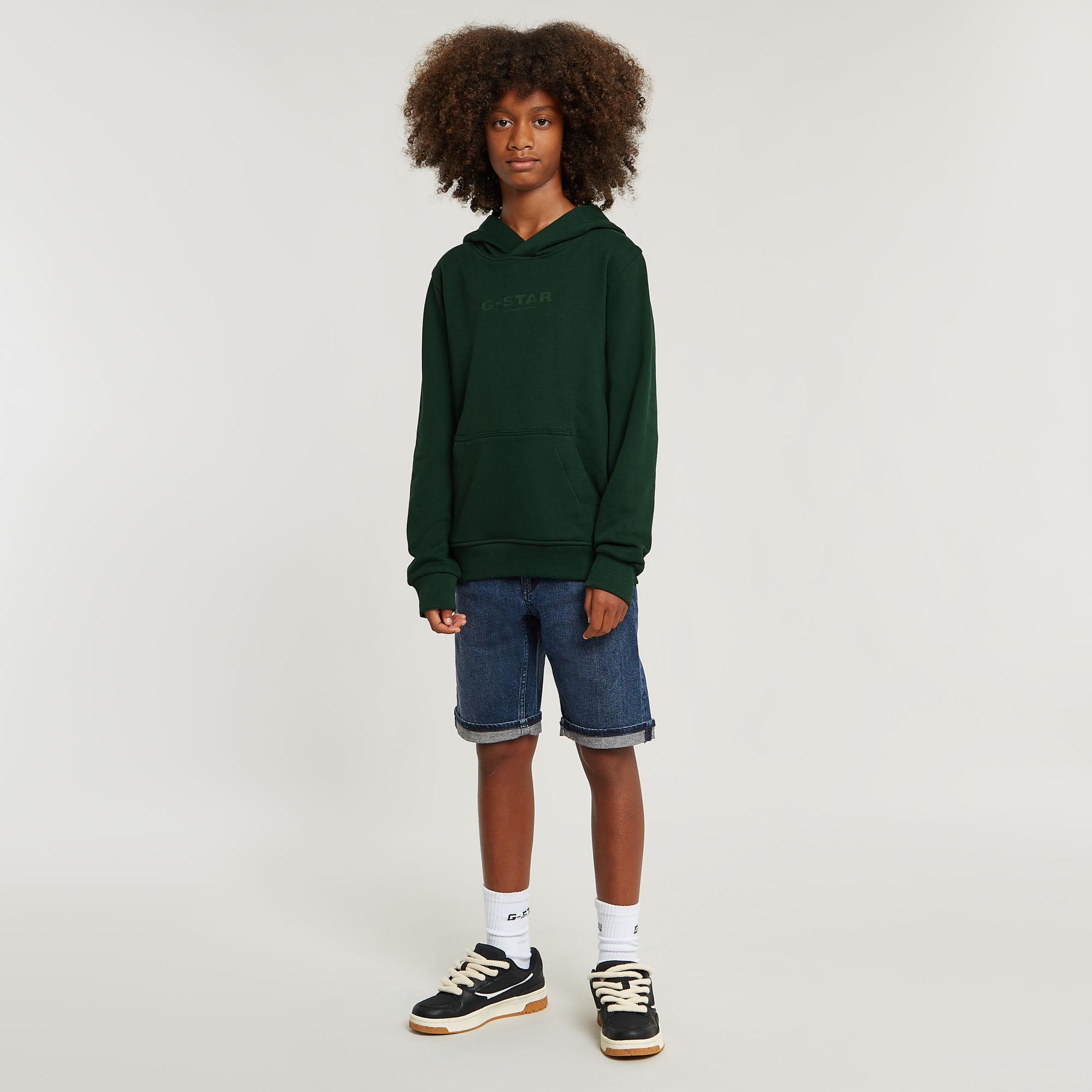 G-Star RAW Jongens Hoodie Brushed Groen jongens