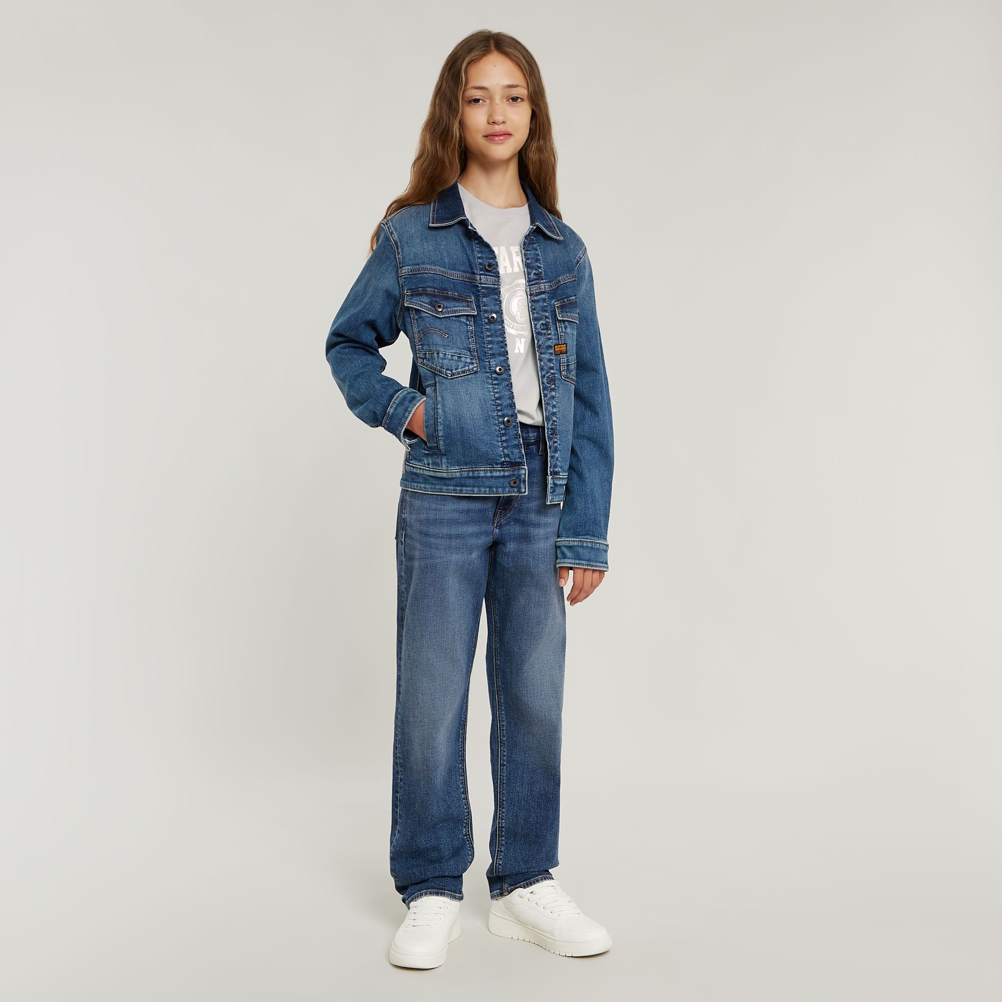G-Star RAW Meisjes T-Shirt Regular Grijs meisjes