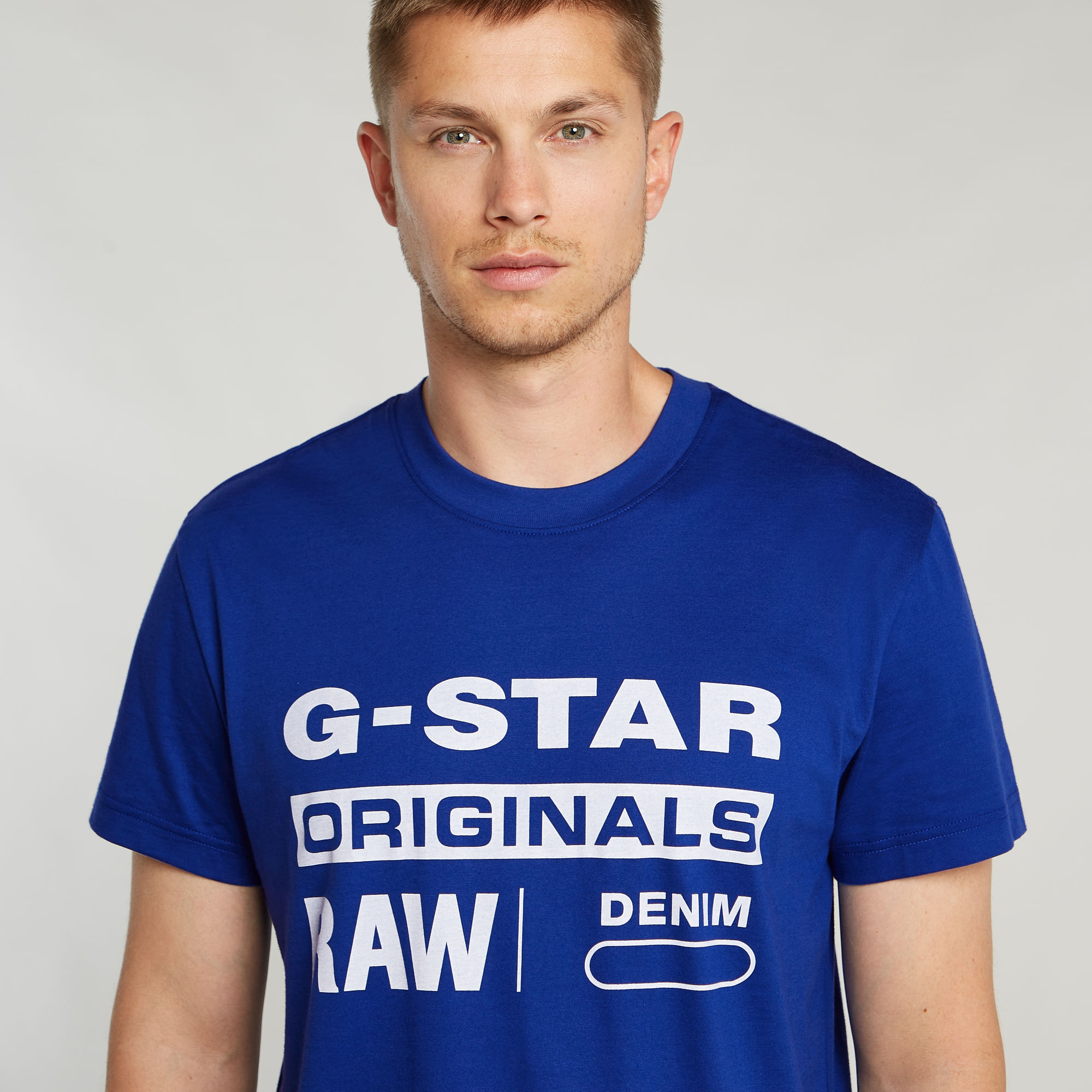 G-Star RAW Originals T-Shirt Midden blauw Heren