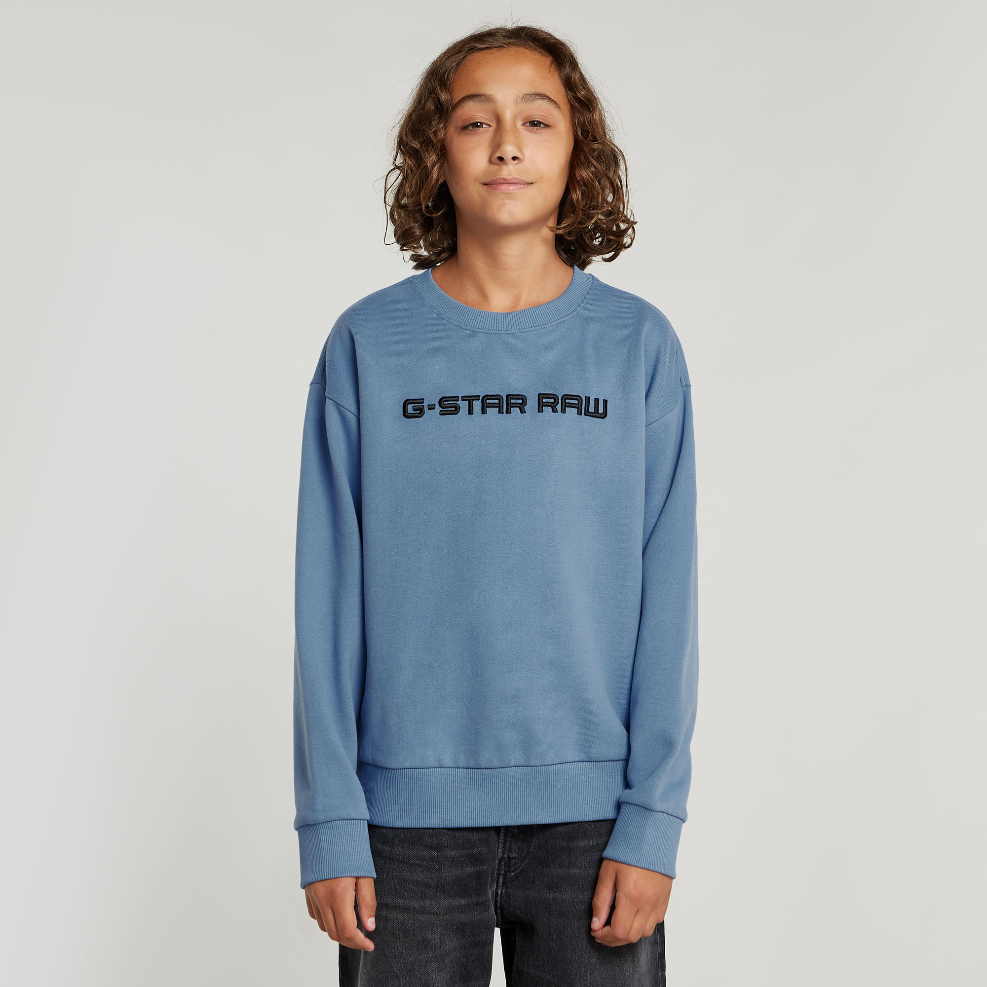 

Kids Unisex Sweater Loose Unbrushed - Midden blauw - jongens