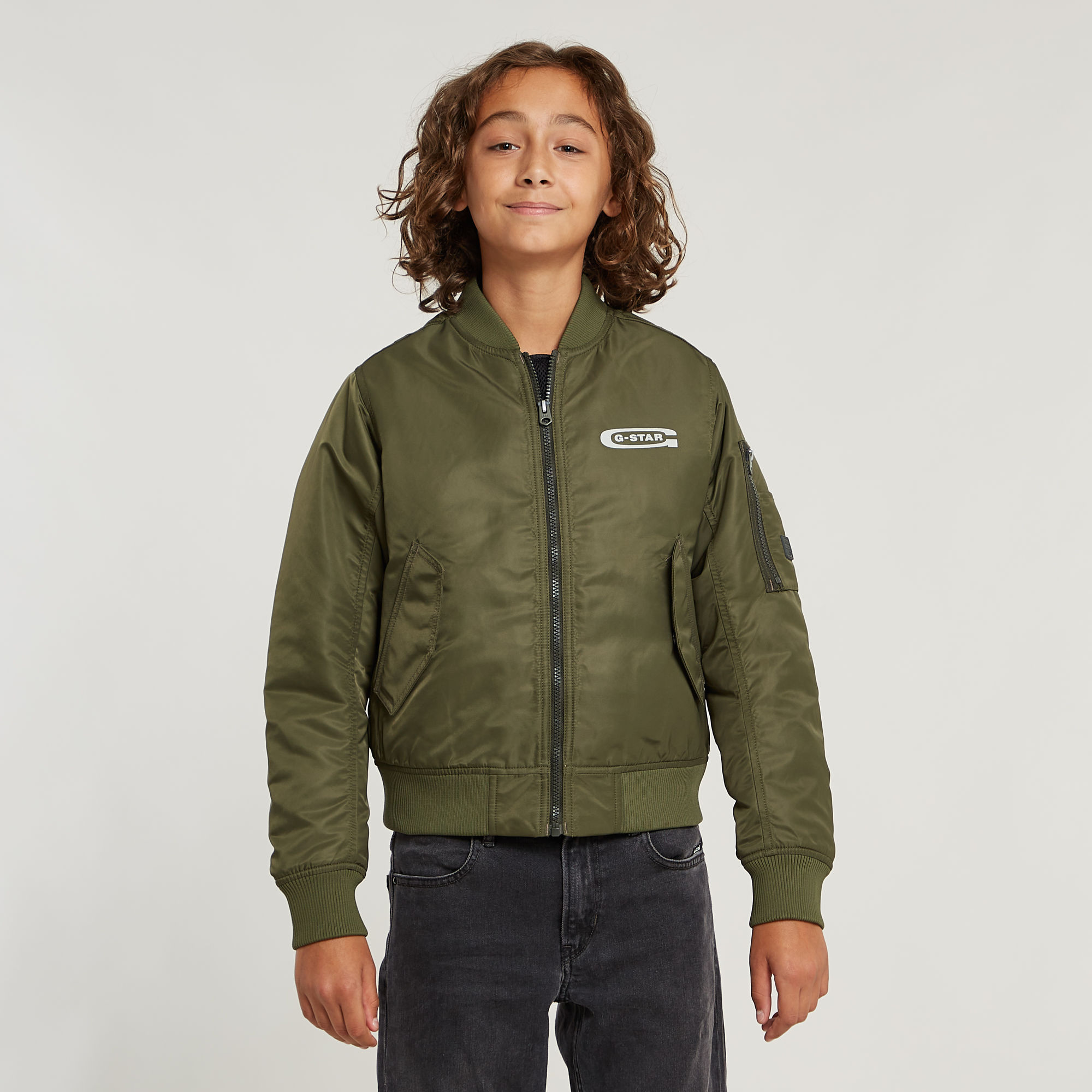 Kids Bomber Jacke - Grün - jungen