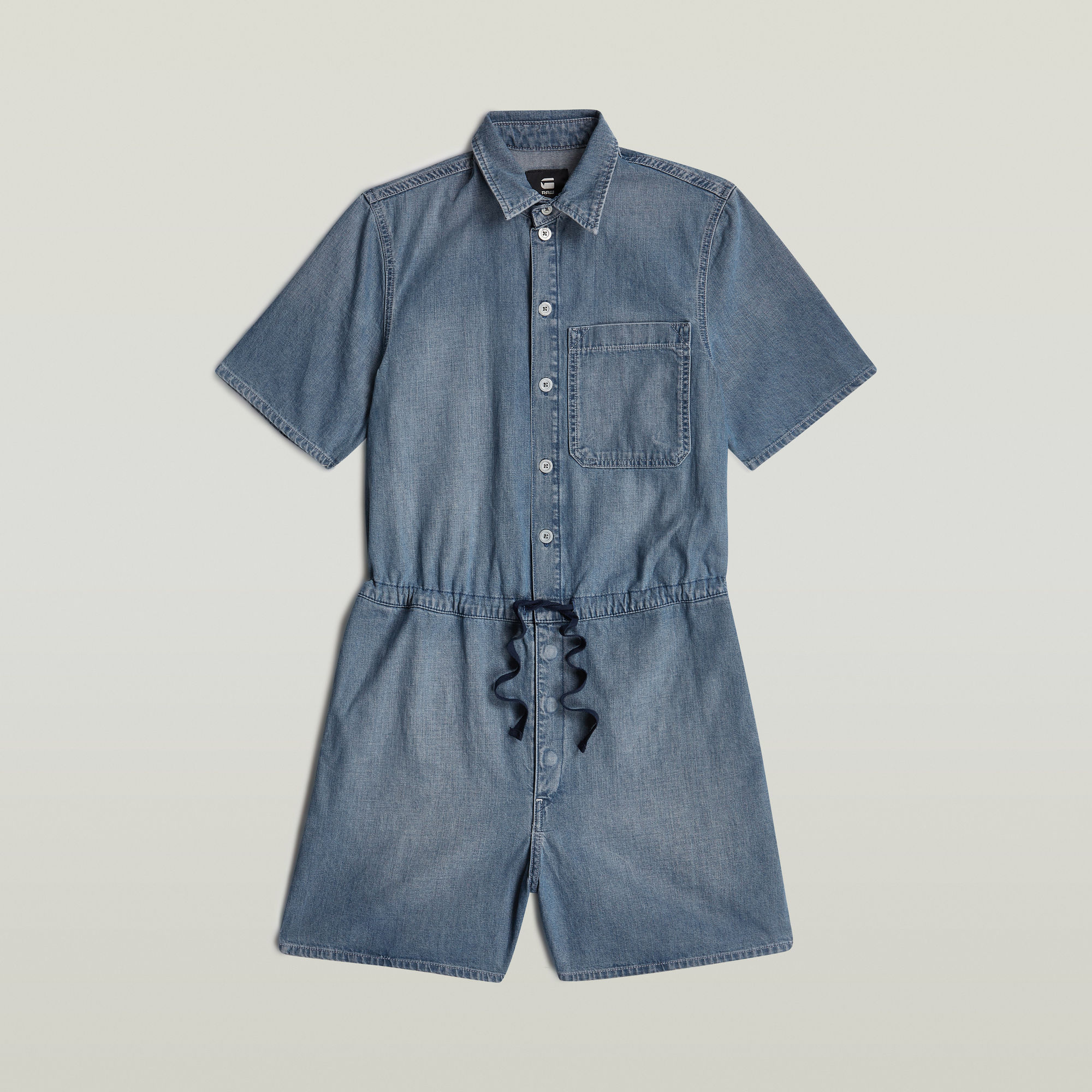 G-Star RAW Easy Short Jumpsuit Midden blauw Dames
