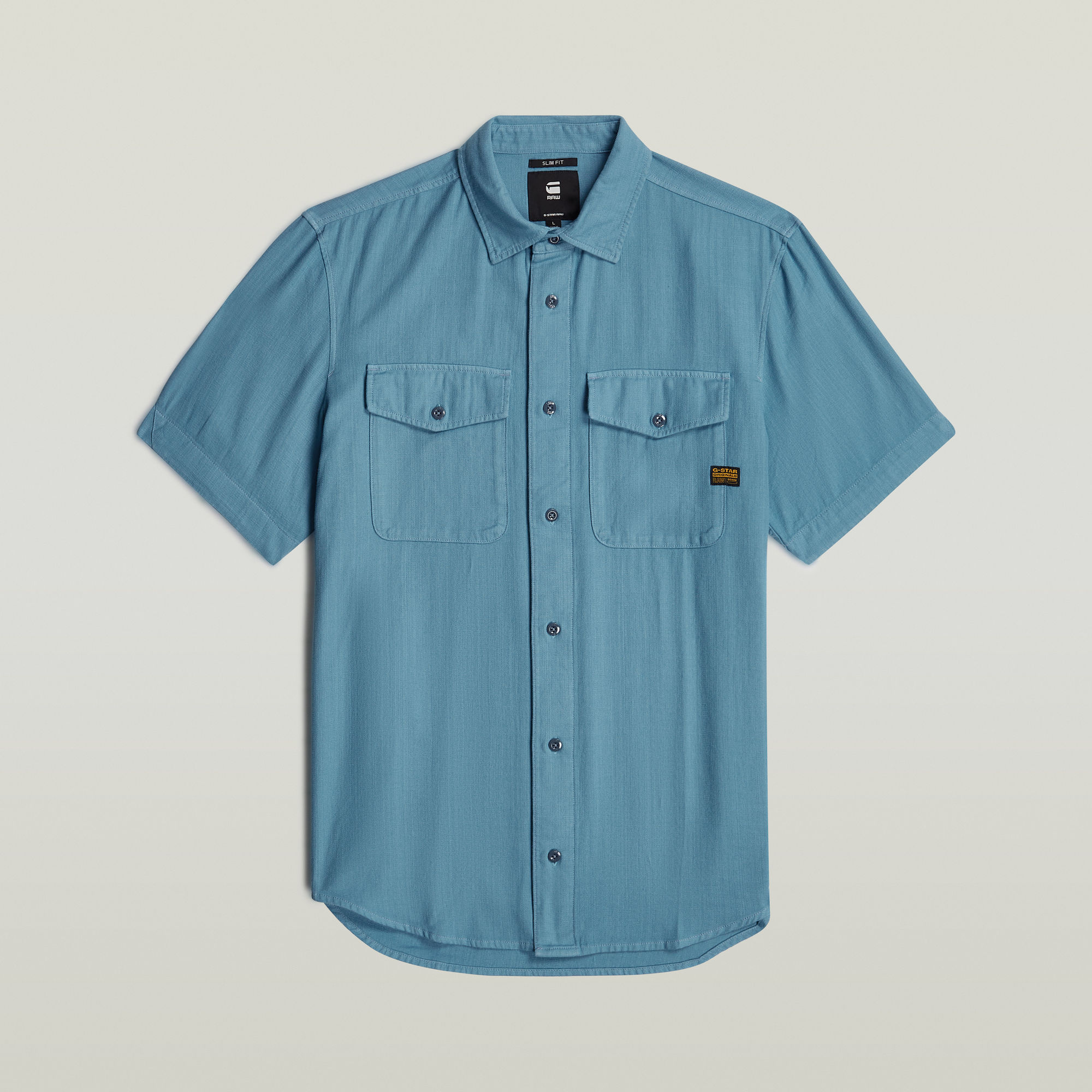 Thumbnail - Marine Slim Hemd - Mittelblau - Herren