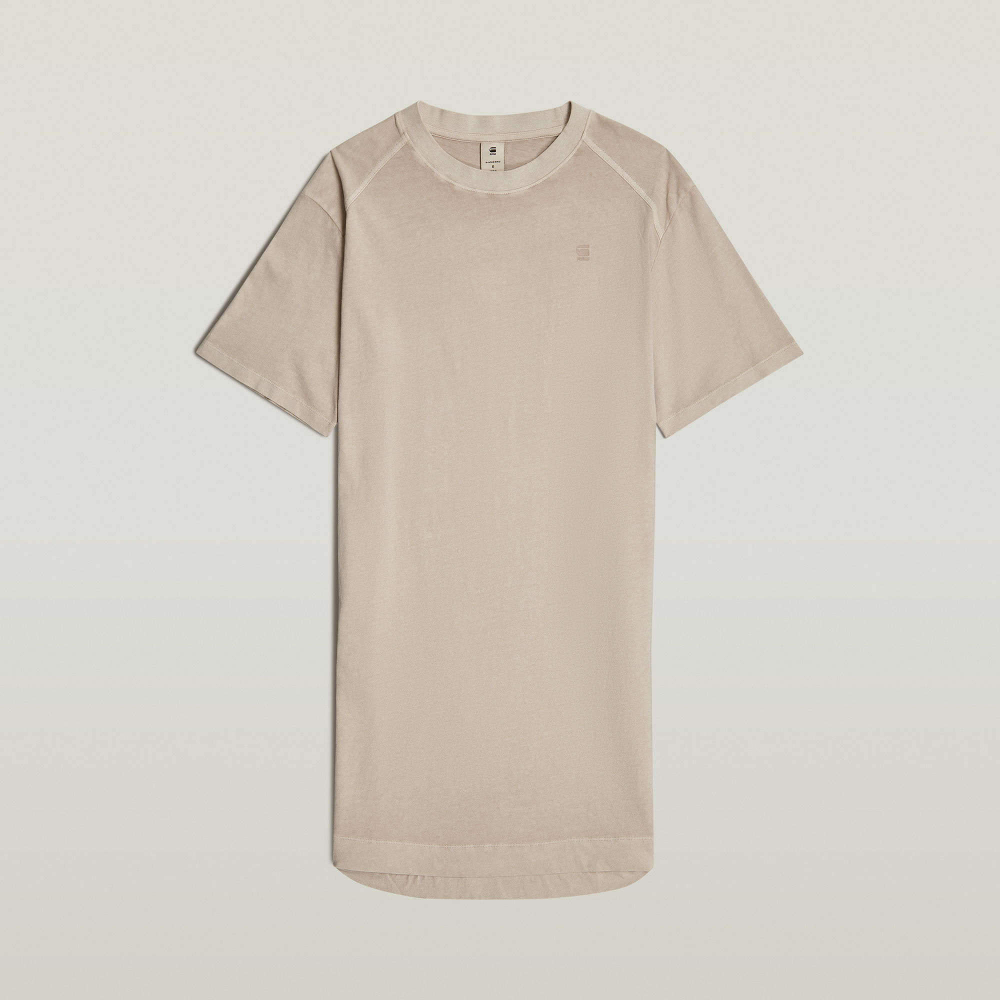 G-Star RAW Overdyed Saddle Sleeve Loose T-Shirt Jurk Beige Dames