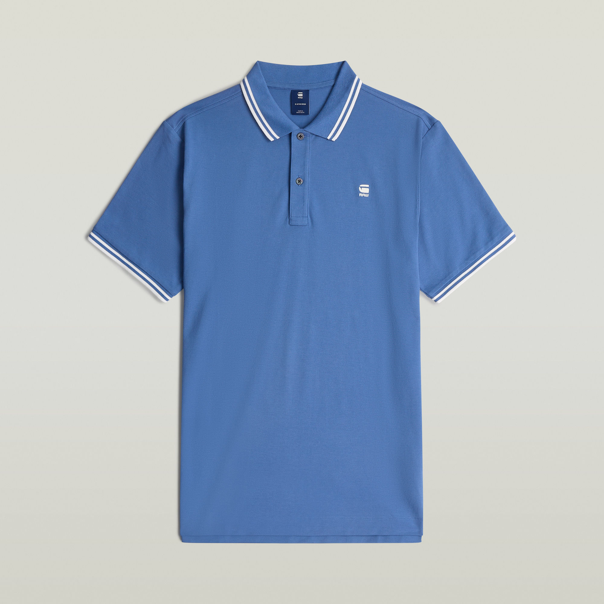 G-Star RAW Dunda Slim Stripe Polo Midden blauw Heren