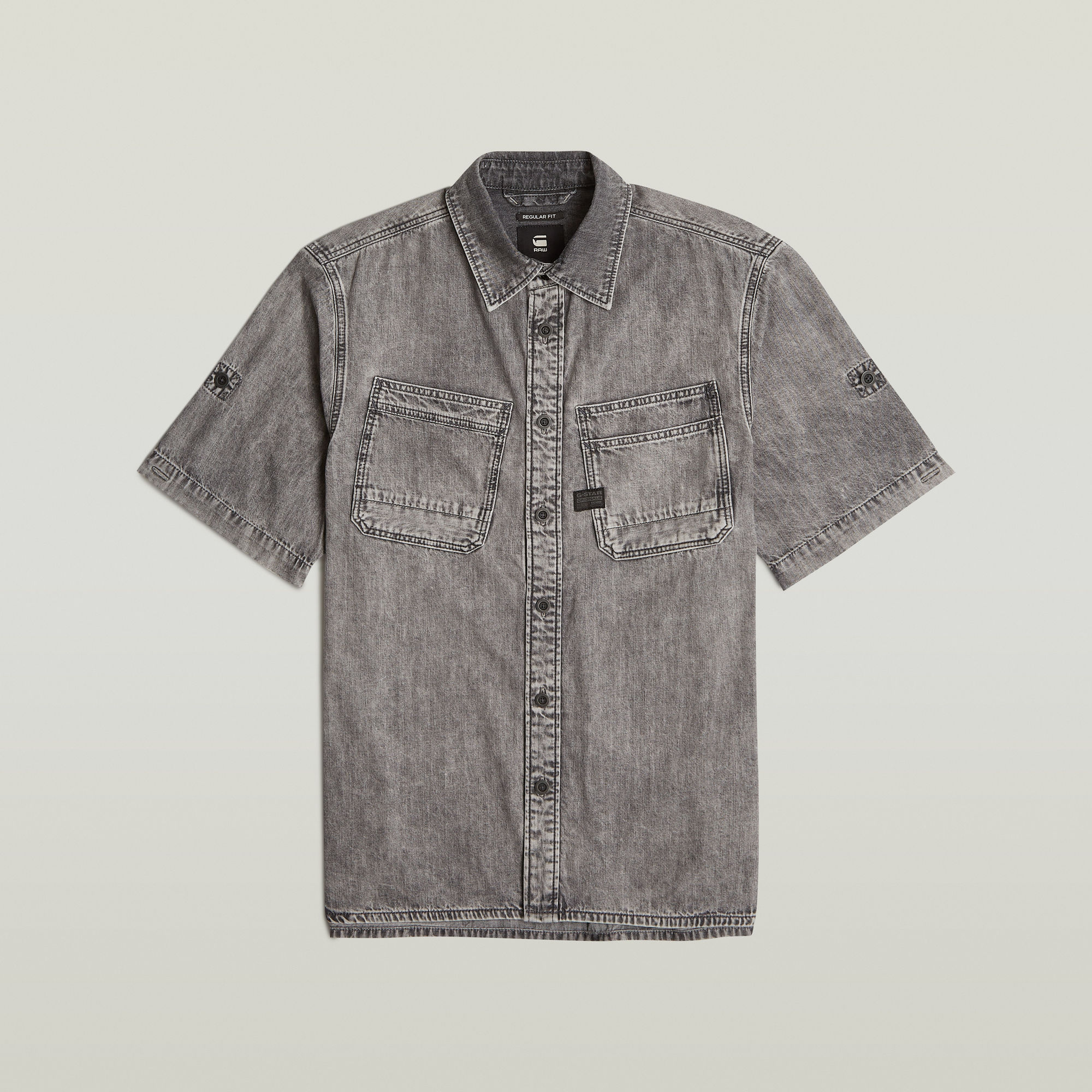 G-Star RAW Slanted Double Pocket Regular Shirt Grijs Heren