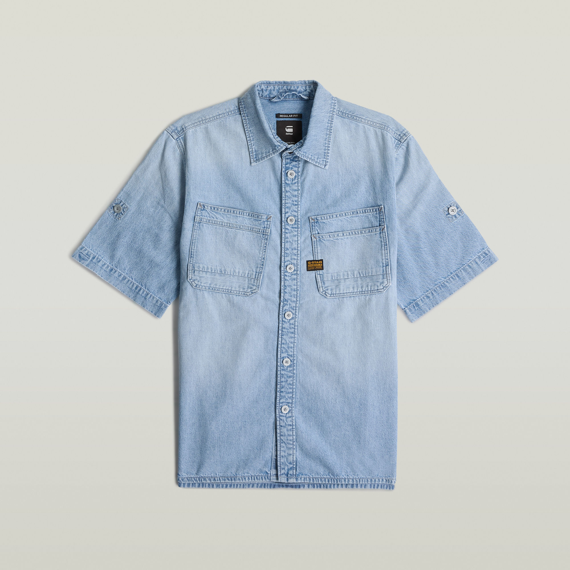 Thumbnail - Slanted Double Pocket Hemd - Hellblau - Herren