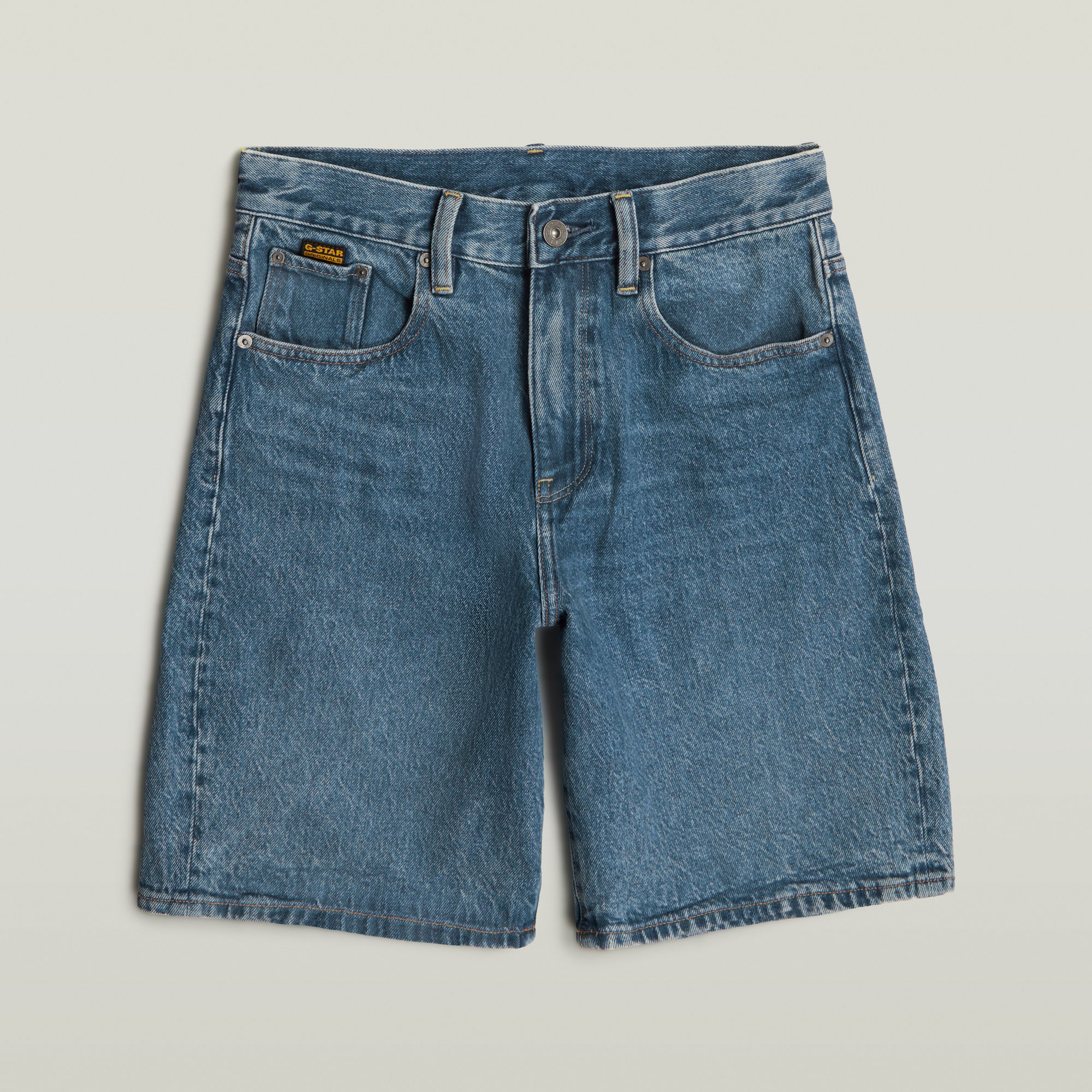 G-Star RAW Viktoria Bermuda High Waist Short Midden blauw Dames
