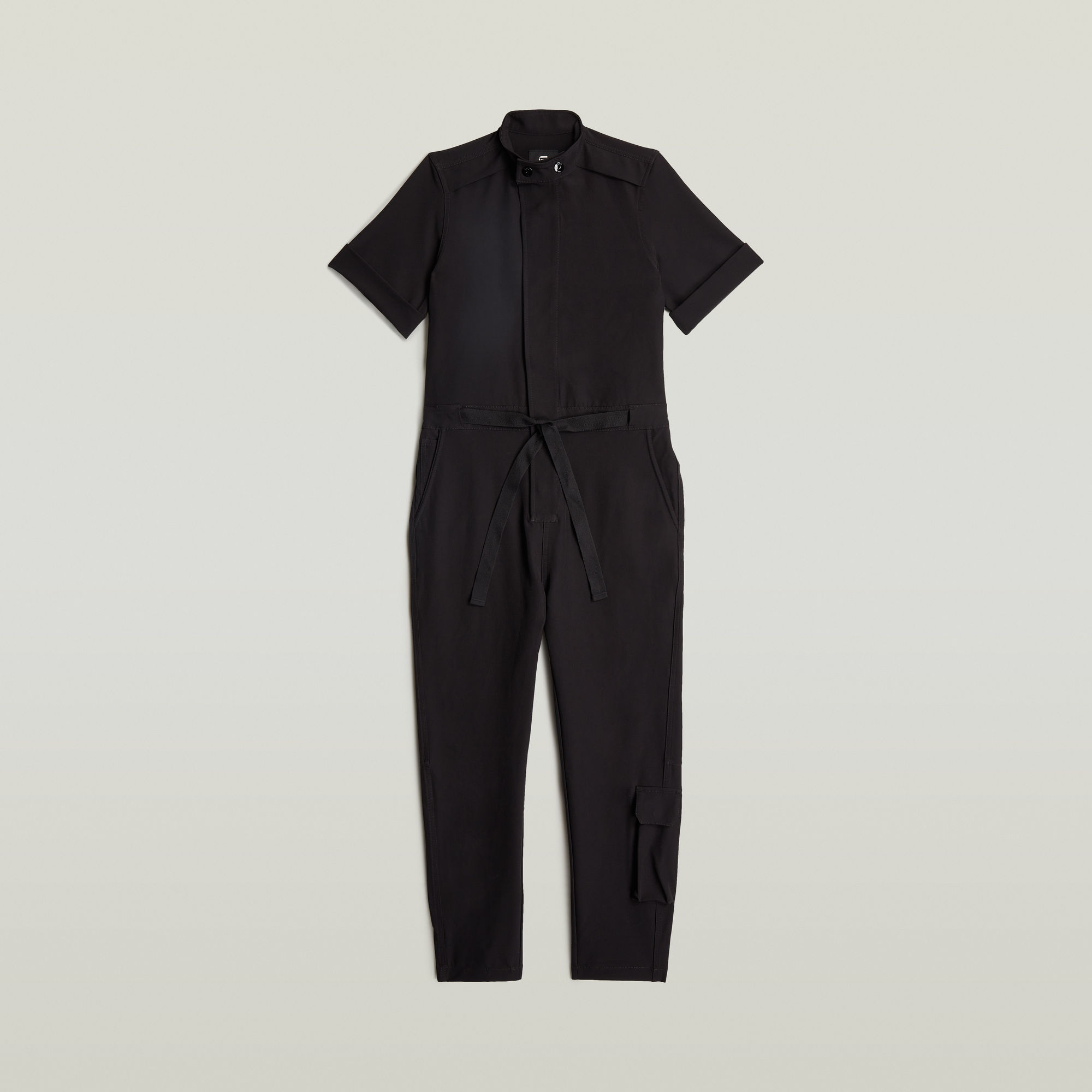 

Shortsleeve Workwear Jumpsuit - Black - Women