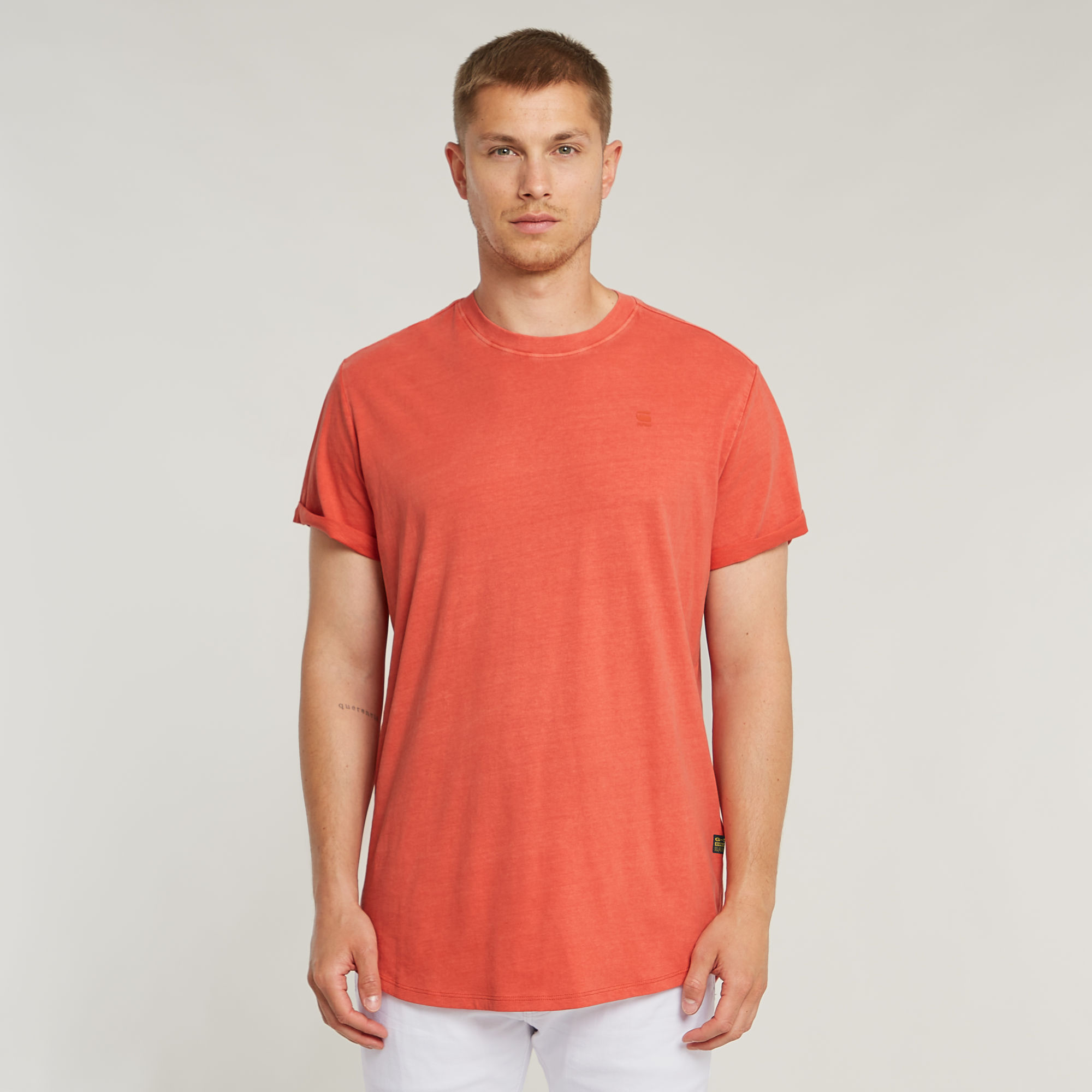 G-Star RAW Text Back Graphic Overdyed Lash T-Shirt Rood Heren