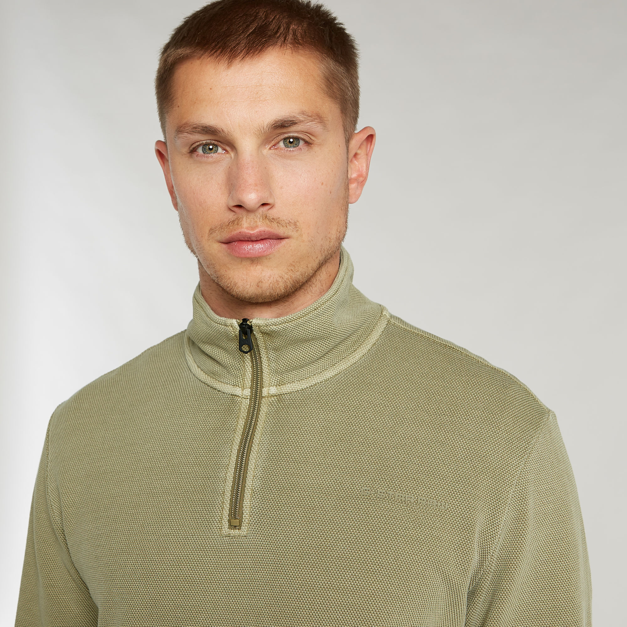 G-Star RAW Overdyed Half Zip Tweeter Groen Heren
