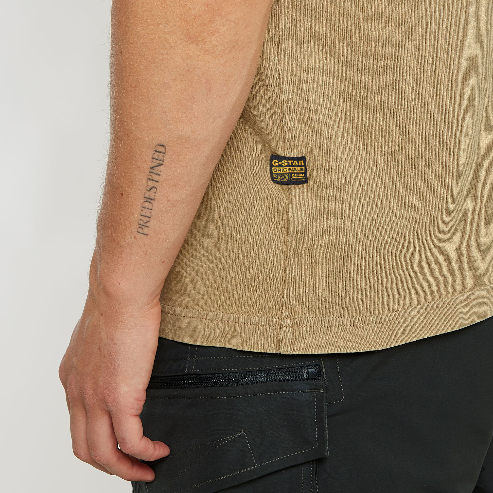 G-Star RAW Washed Pocket T-Shirt Beige Heren