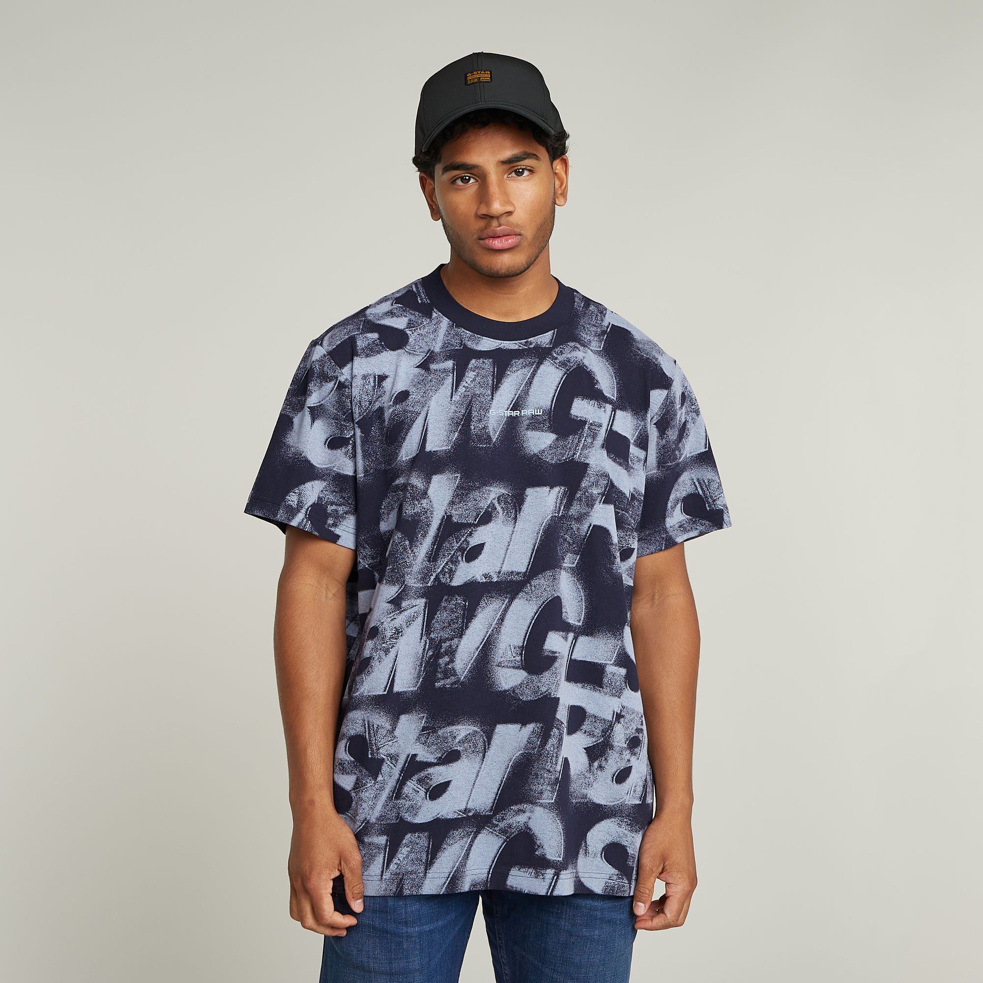 

Sprayed Letters Loose T-Shirt - Multi color - Men