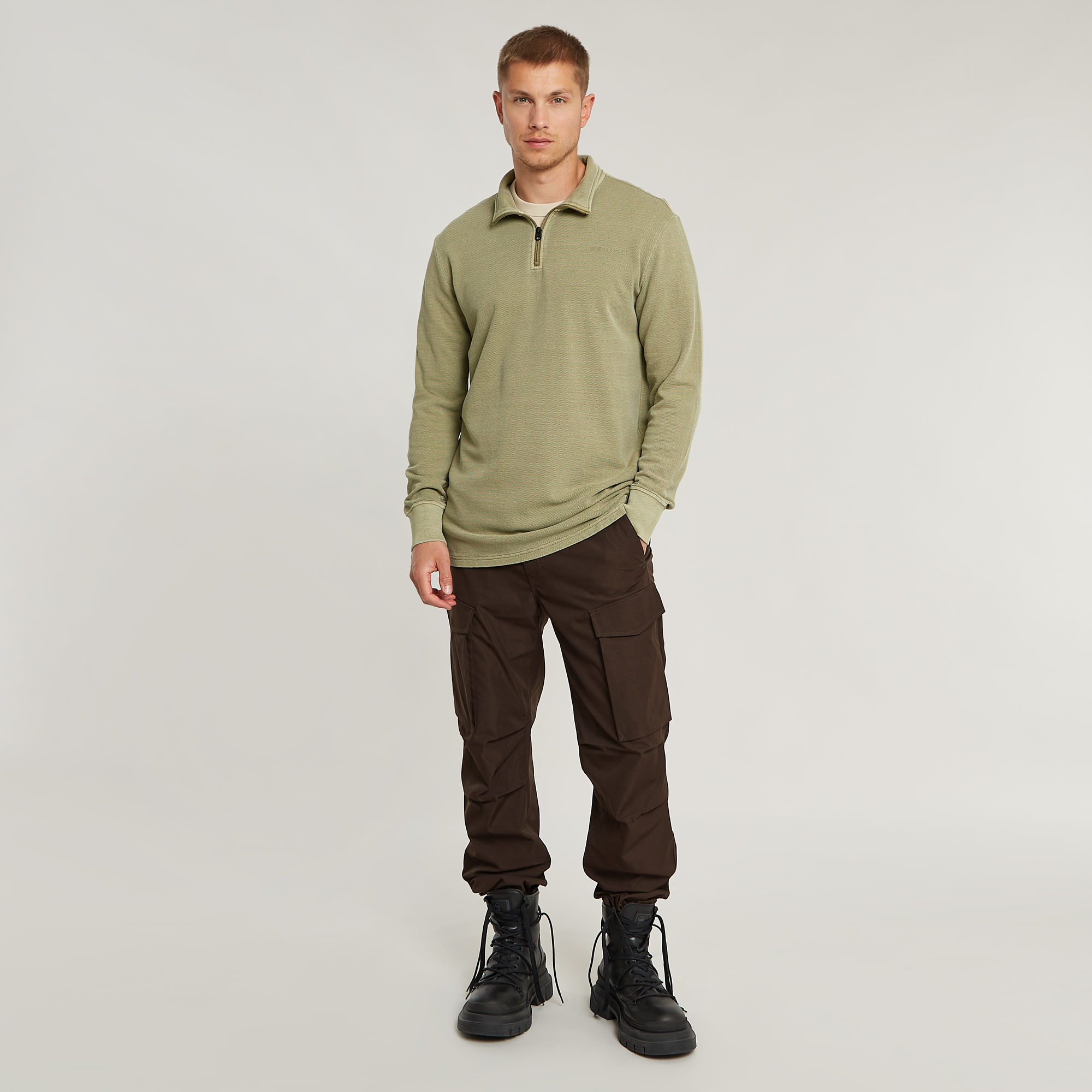 G-Star RAW Overdyed Half Zip Tweeter Groen Heren