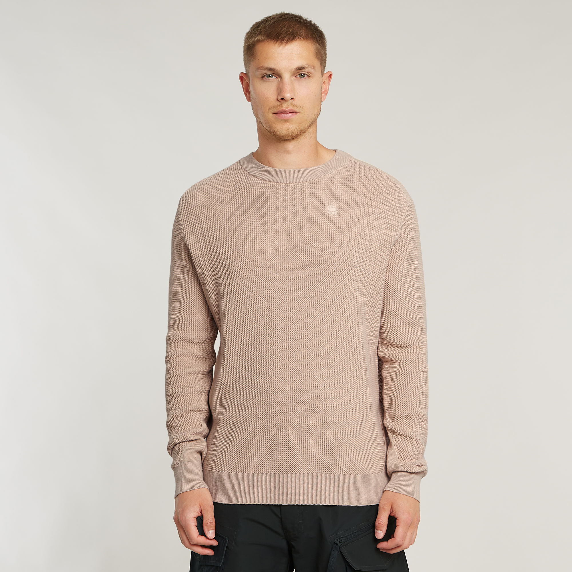 

Serrated Knitted Sweater - Pink - Men