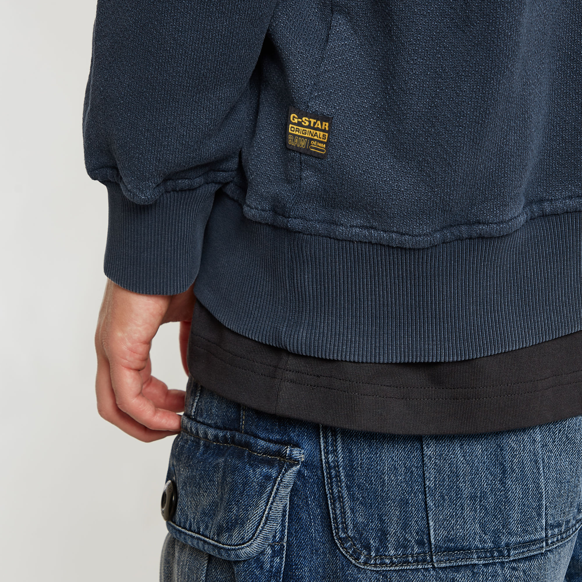 G-Star RAW Washed Relaxed Sweater Donkerblauw Heren