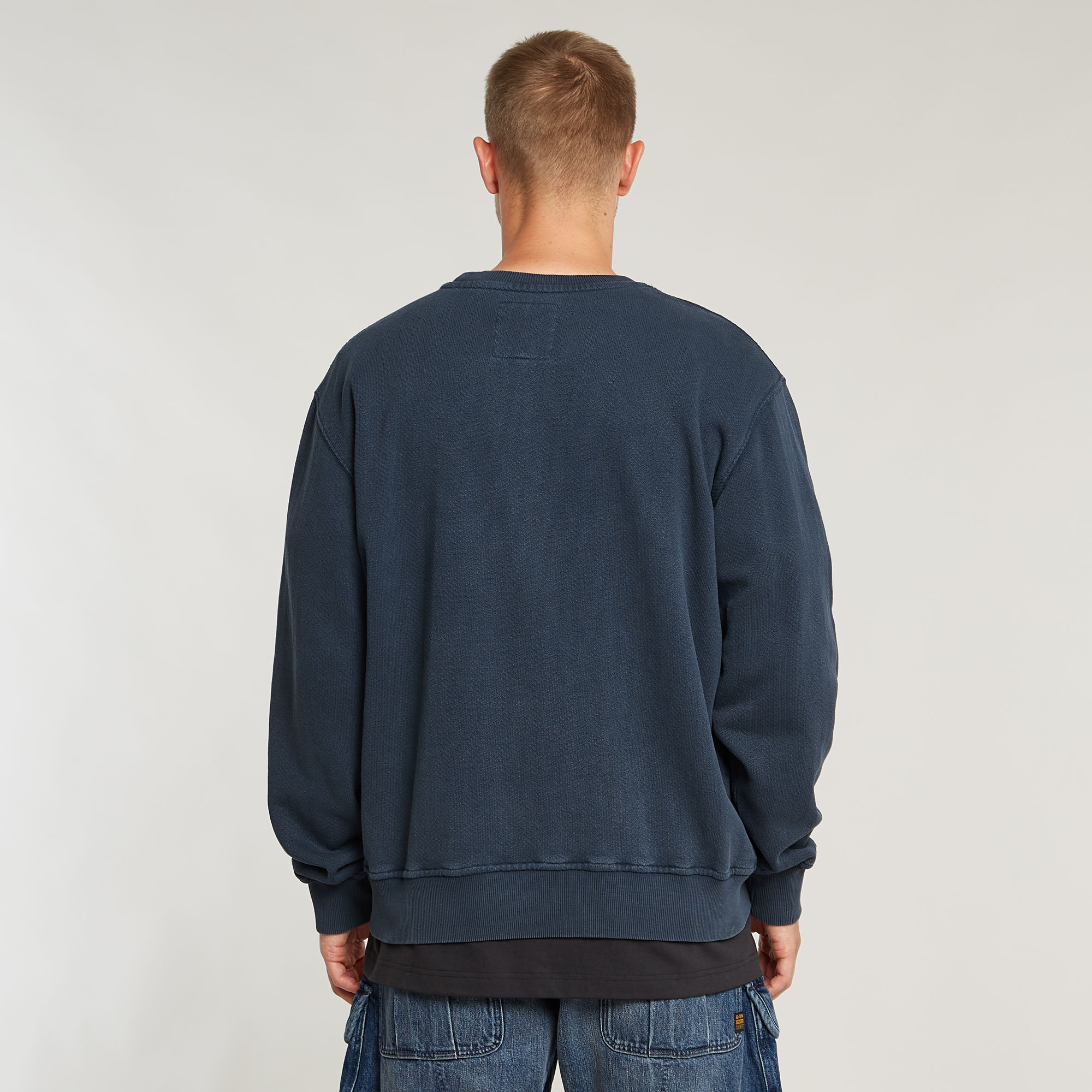 G-Star RAW Washed Relaxed Sweater Donkerblauw Heren