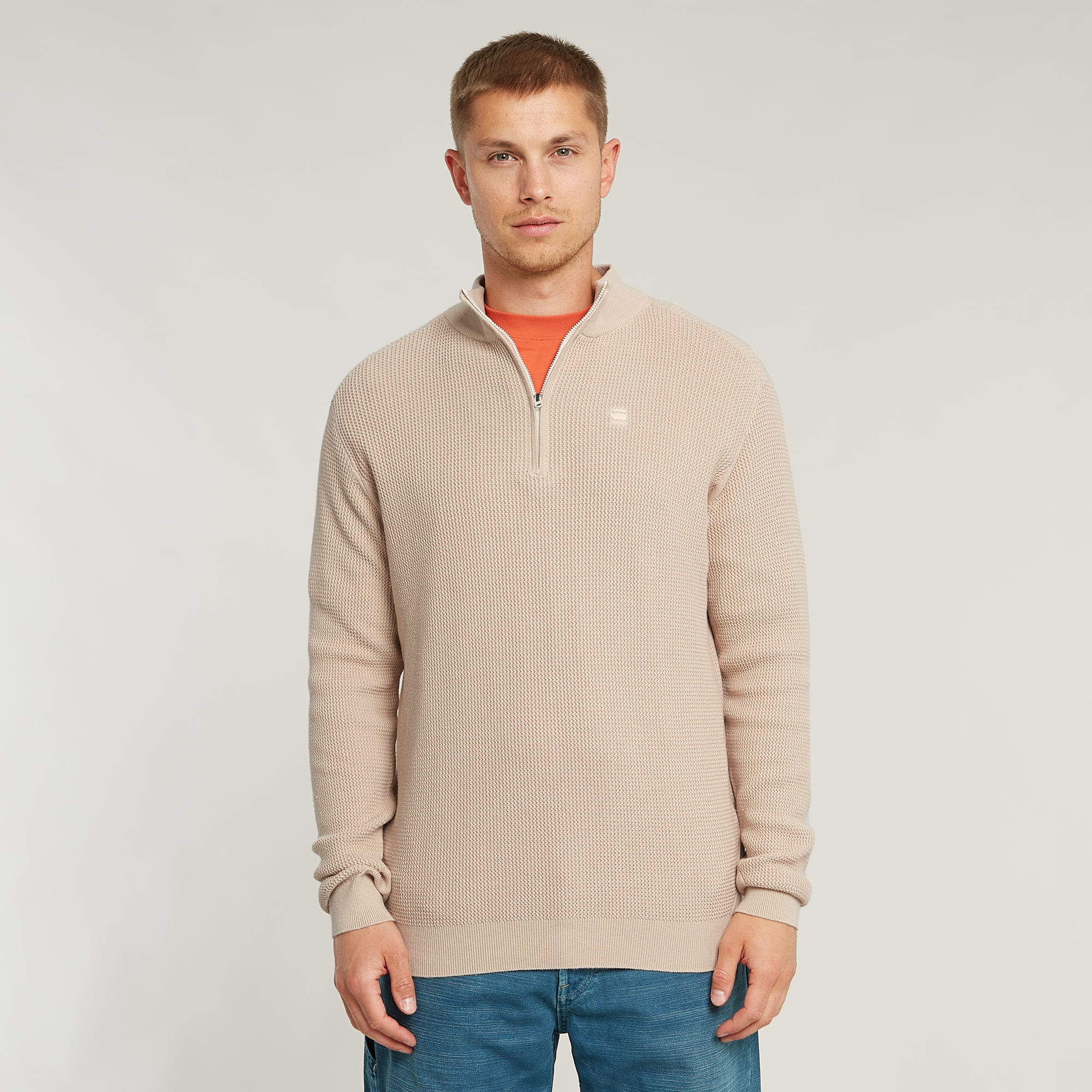

Serrated Gebreide Skipper Trui - Roze - Heren