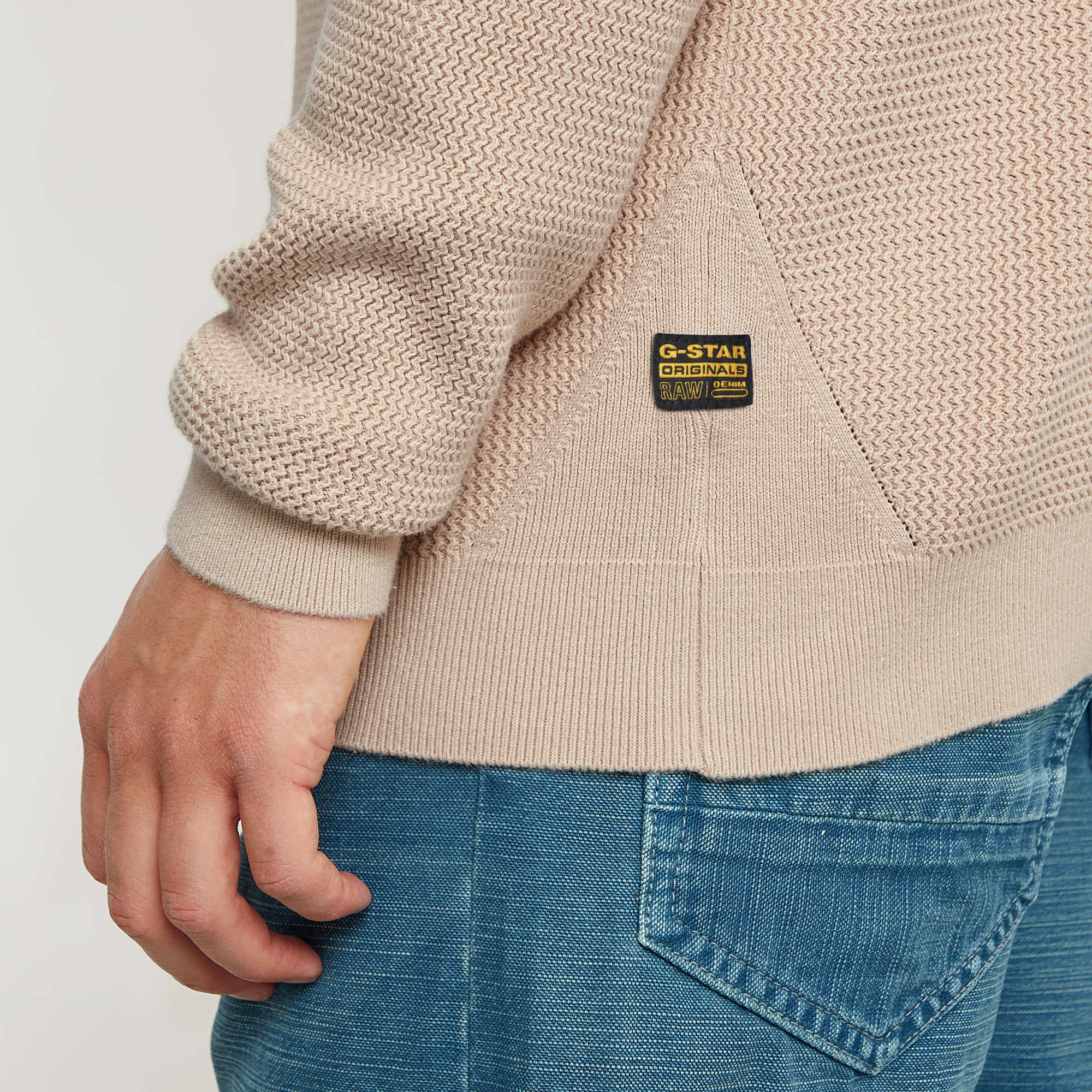 G-Star RAW Serrated Gebreide Skipper Trui Roze Heren