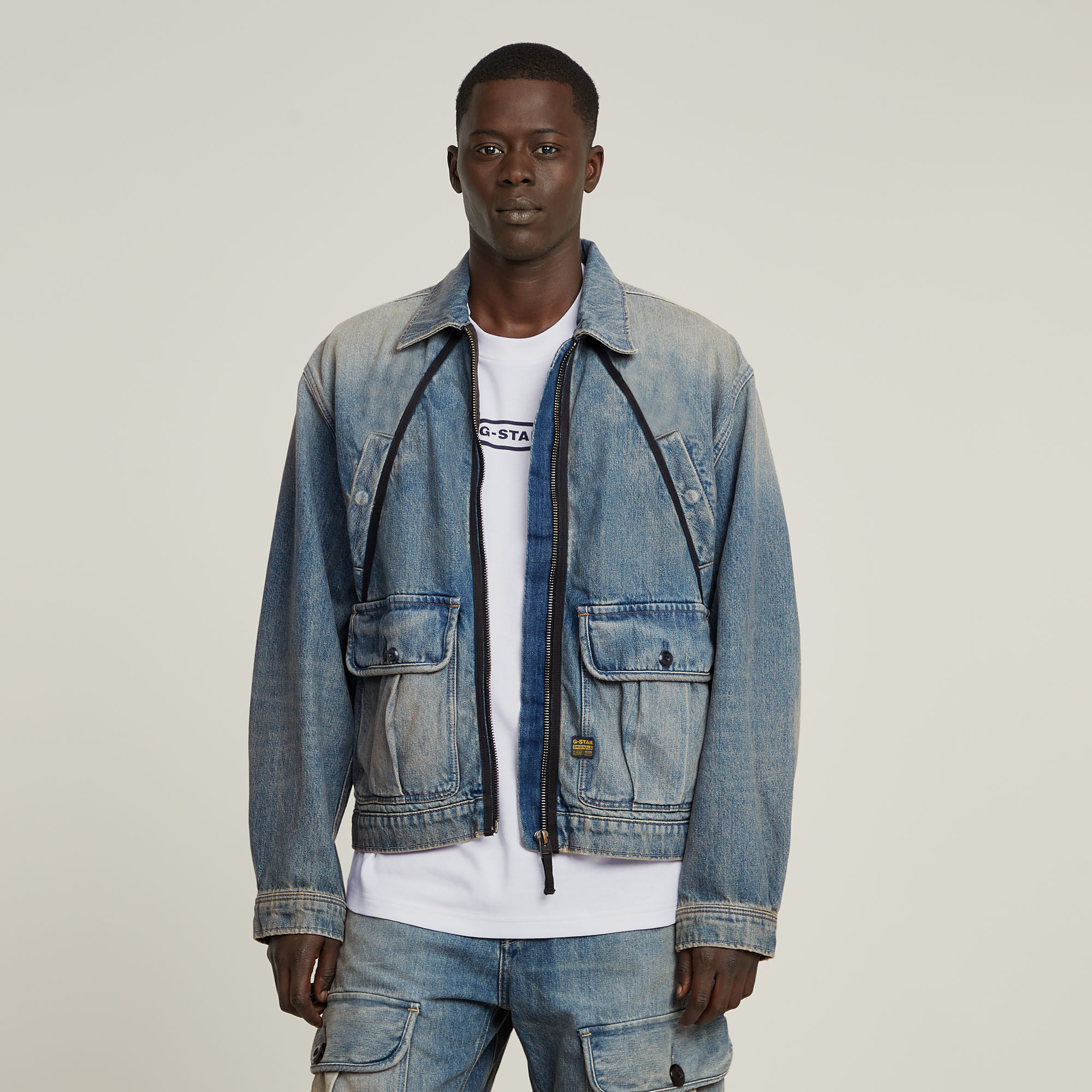 G-Star RAW Coach Zip Jack Lichtblauw Heren