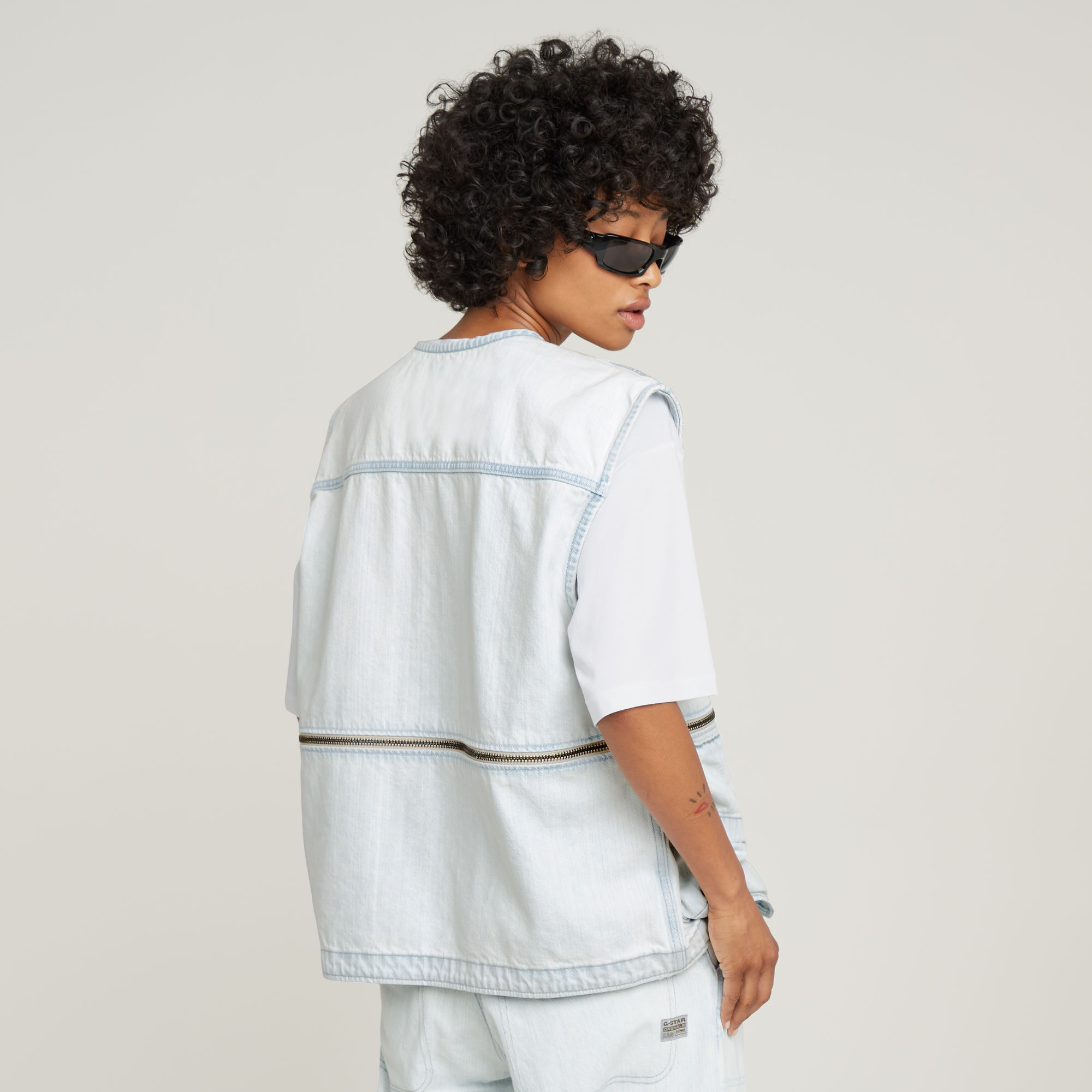 G-Star RAW Mega Modular Bodywarmer Lichtblauw Dames