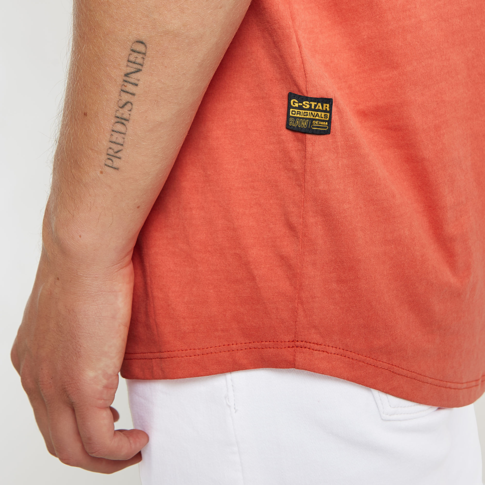 G-Star RAW Text Back Graphic Overdyed Lash T-Shirt Rood Heren