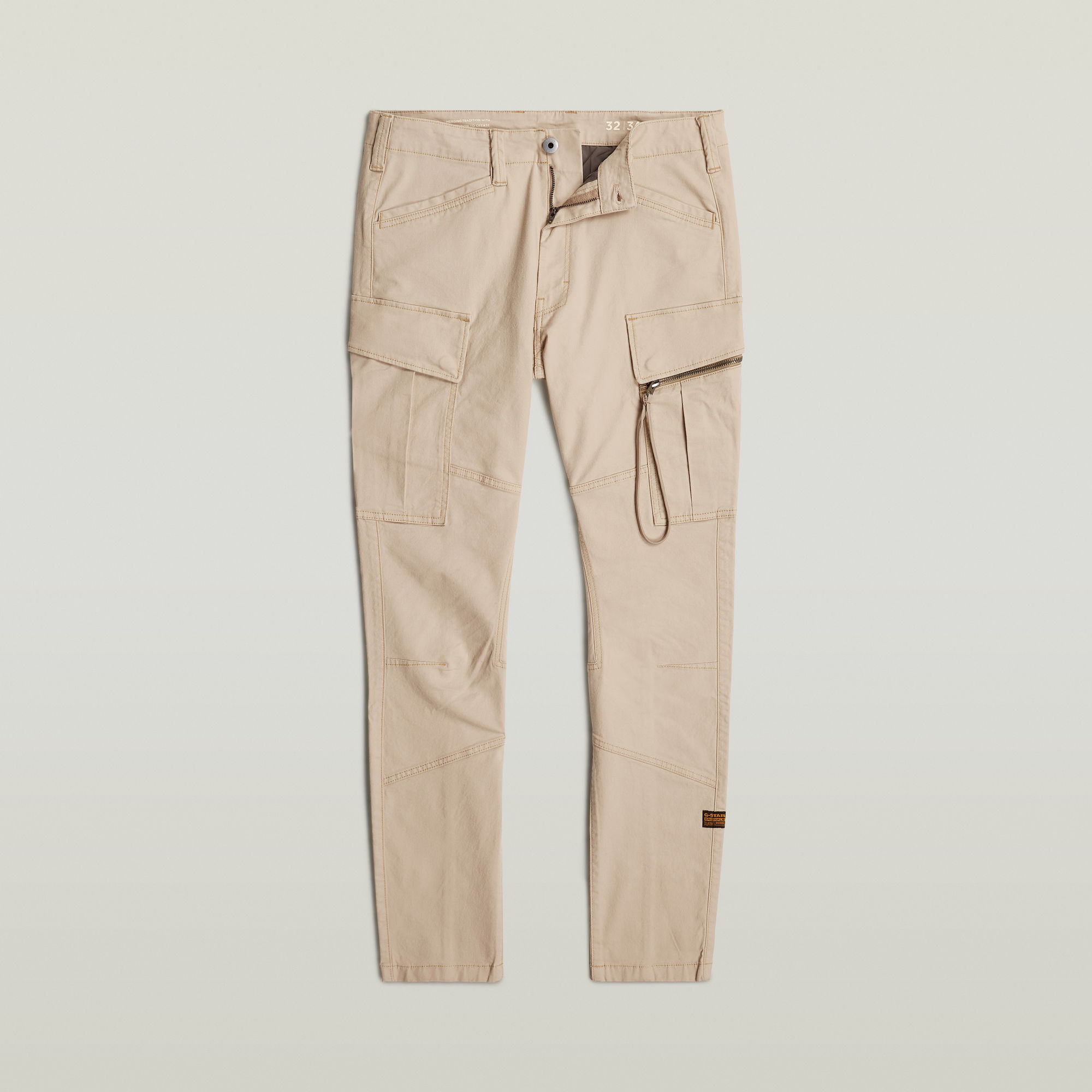 G-Star RAW Zip Pocket 3D Skinny Cargo Broek 2.0 Beige Heren