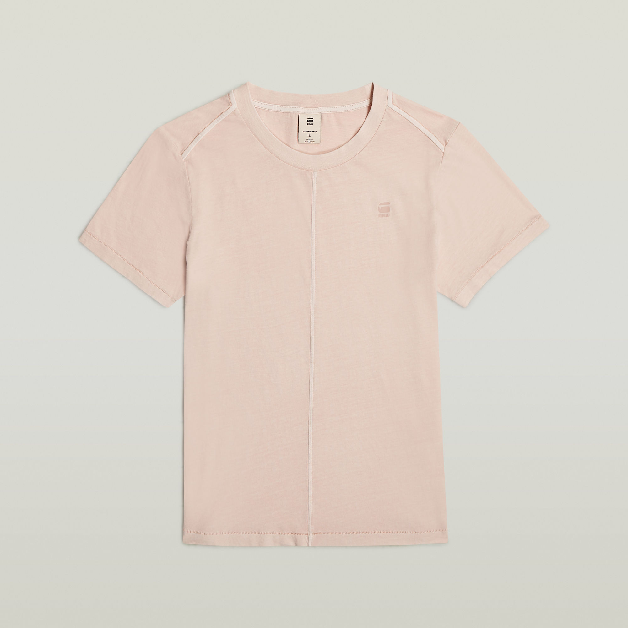 Thumbnail - Overdyed Front Seam T-Shirt - Pink - Damen